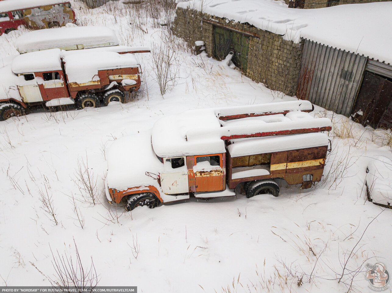 Where does this wealth come from? – snow-covered cemetery of fire equipment in the area of the Red Barracks - My, Abandoned, Travels, Longpost, Permian, Winter