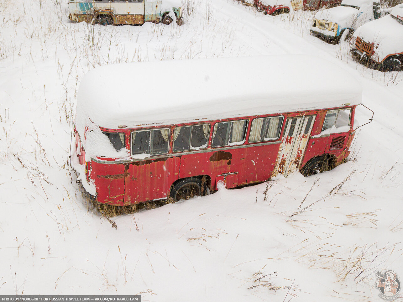 Where does this wealth come from? – snow-covered cemetery of fire equipment in the area of the Red Barracks - My, Abandoned, Travels, Longpost, Permian, Winter