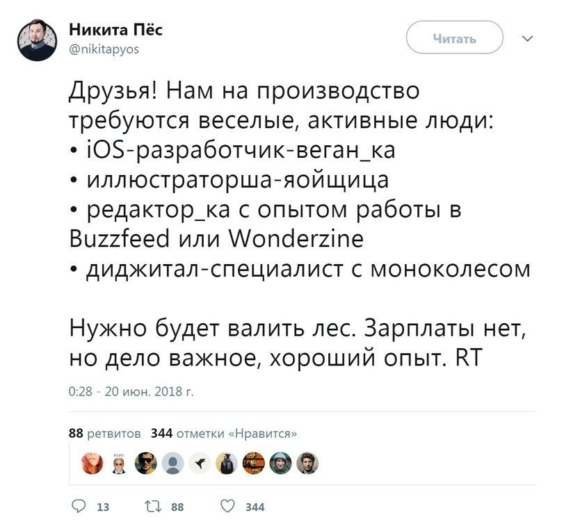 Vacancies - Работа мечты, Vacancies, IT humor, Twitter