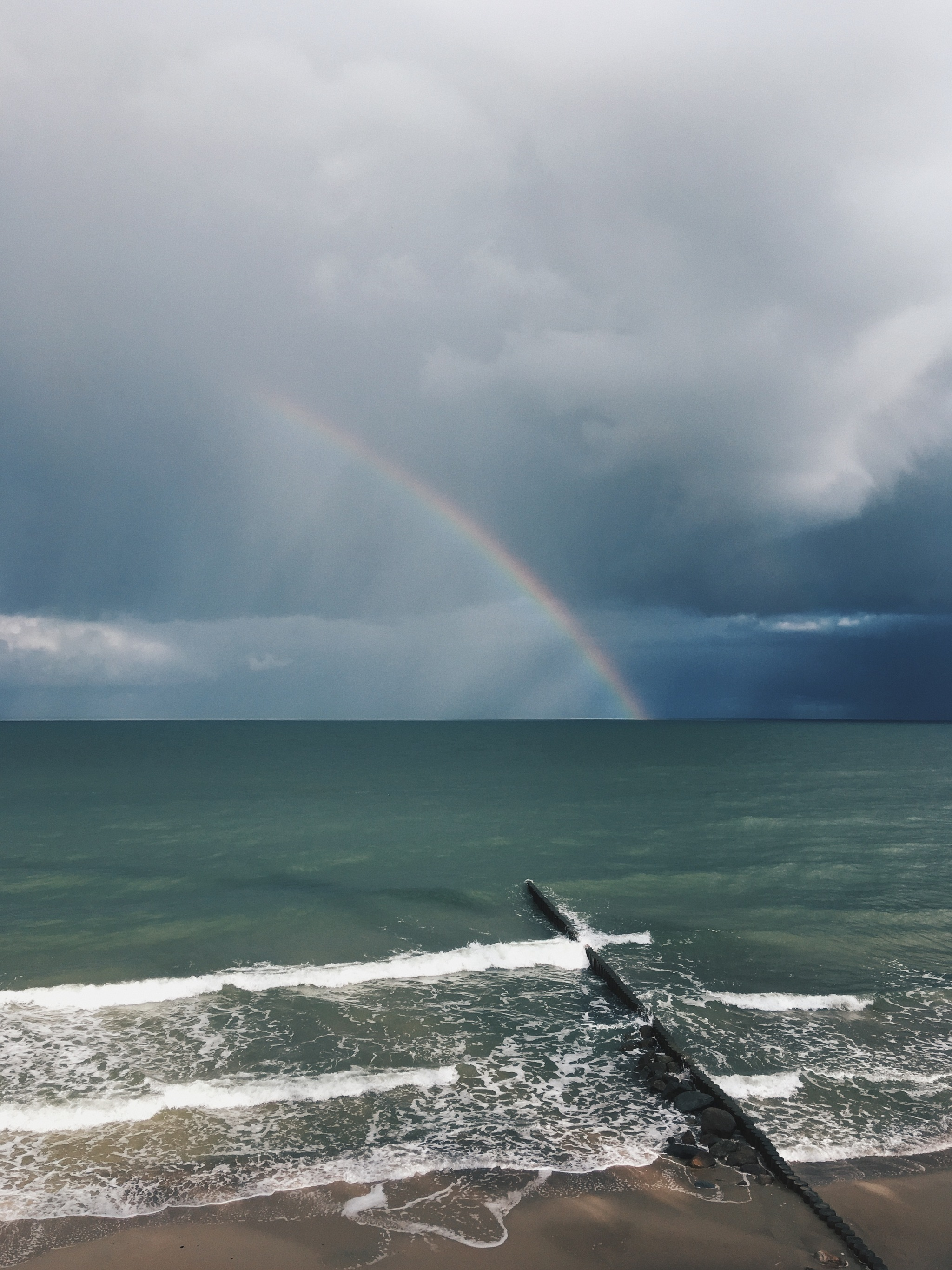 Rainbow - Радуга, Фотография, Волнорез, Море