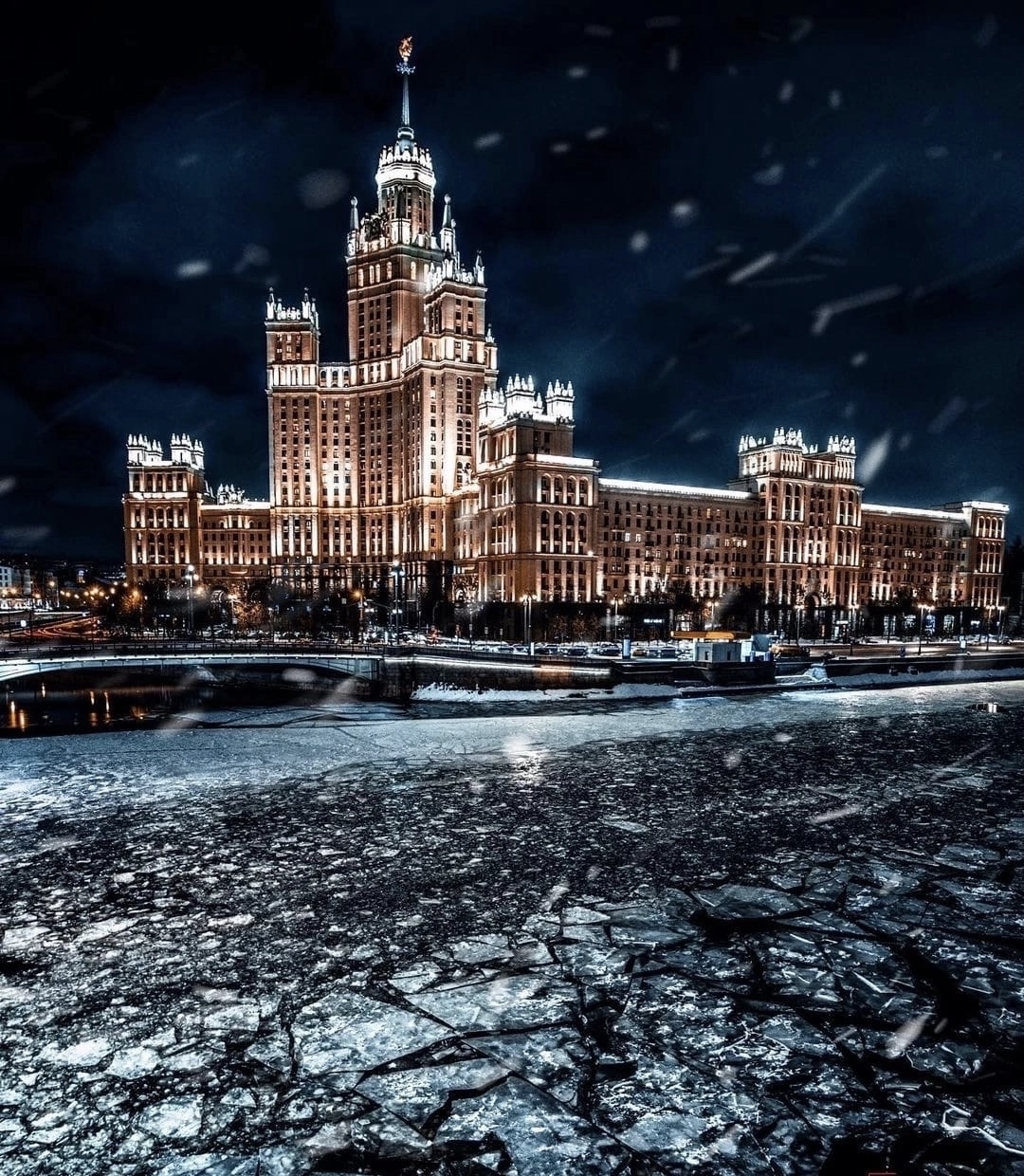 Moscow Ice - Moscow, Snow, Winter, Ice, beauty, The photo, Night