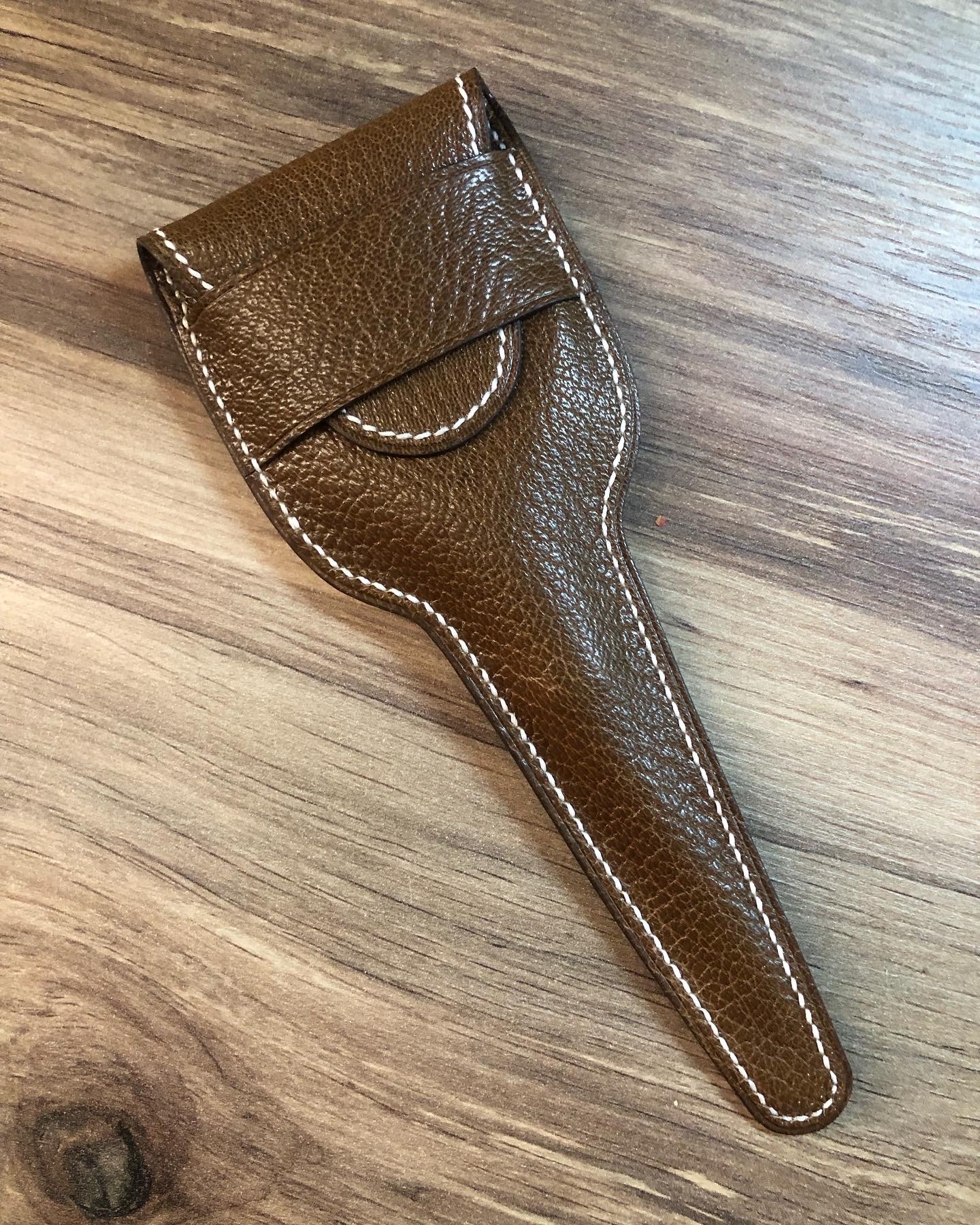 Case for scissors - My, Case, Scissors, Leather, Needlework with process, Longpost