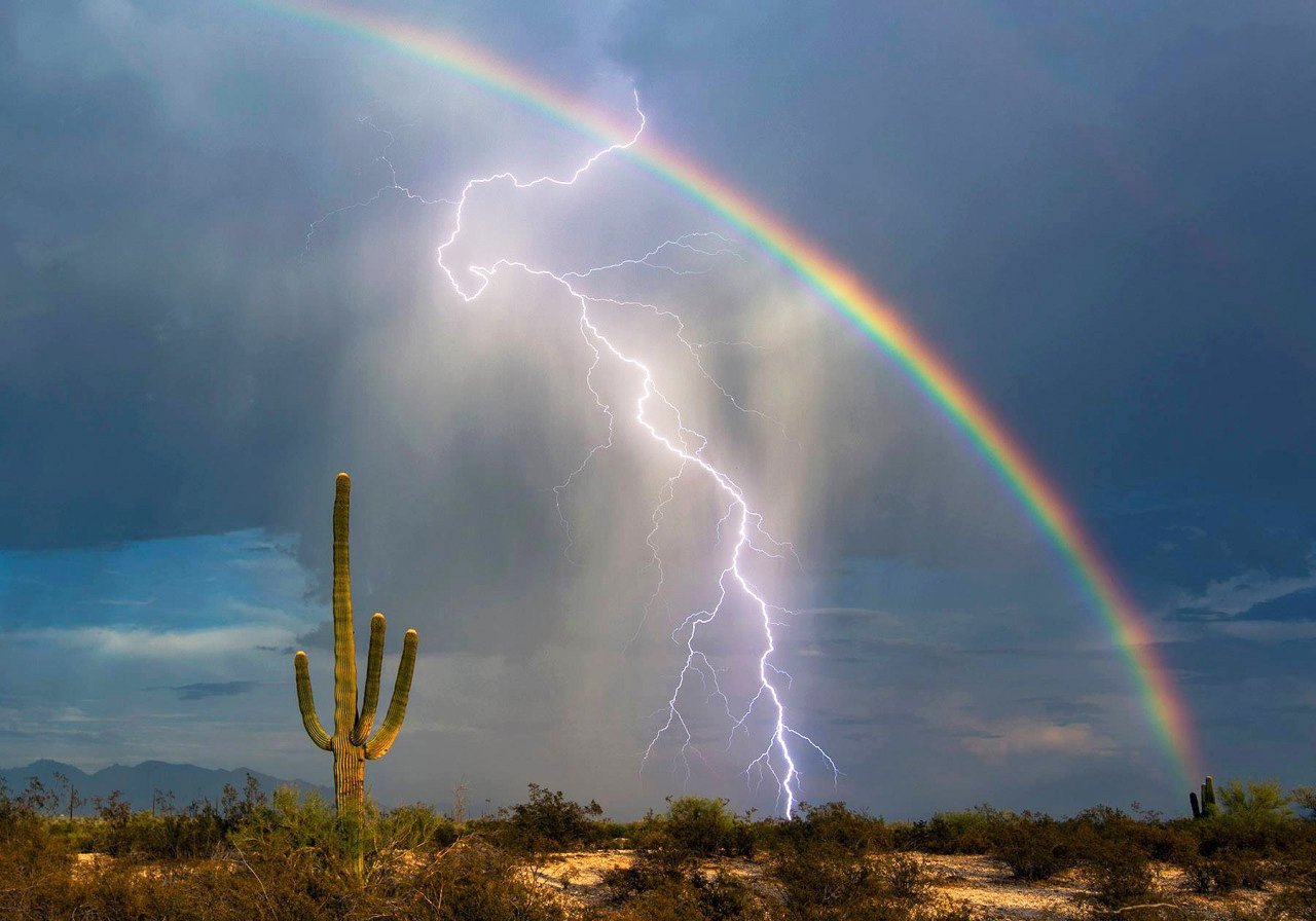 Rainbow - Rainbow, The photo, Cactus, Lightning