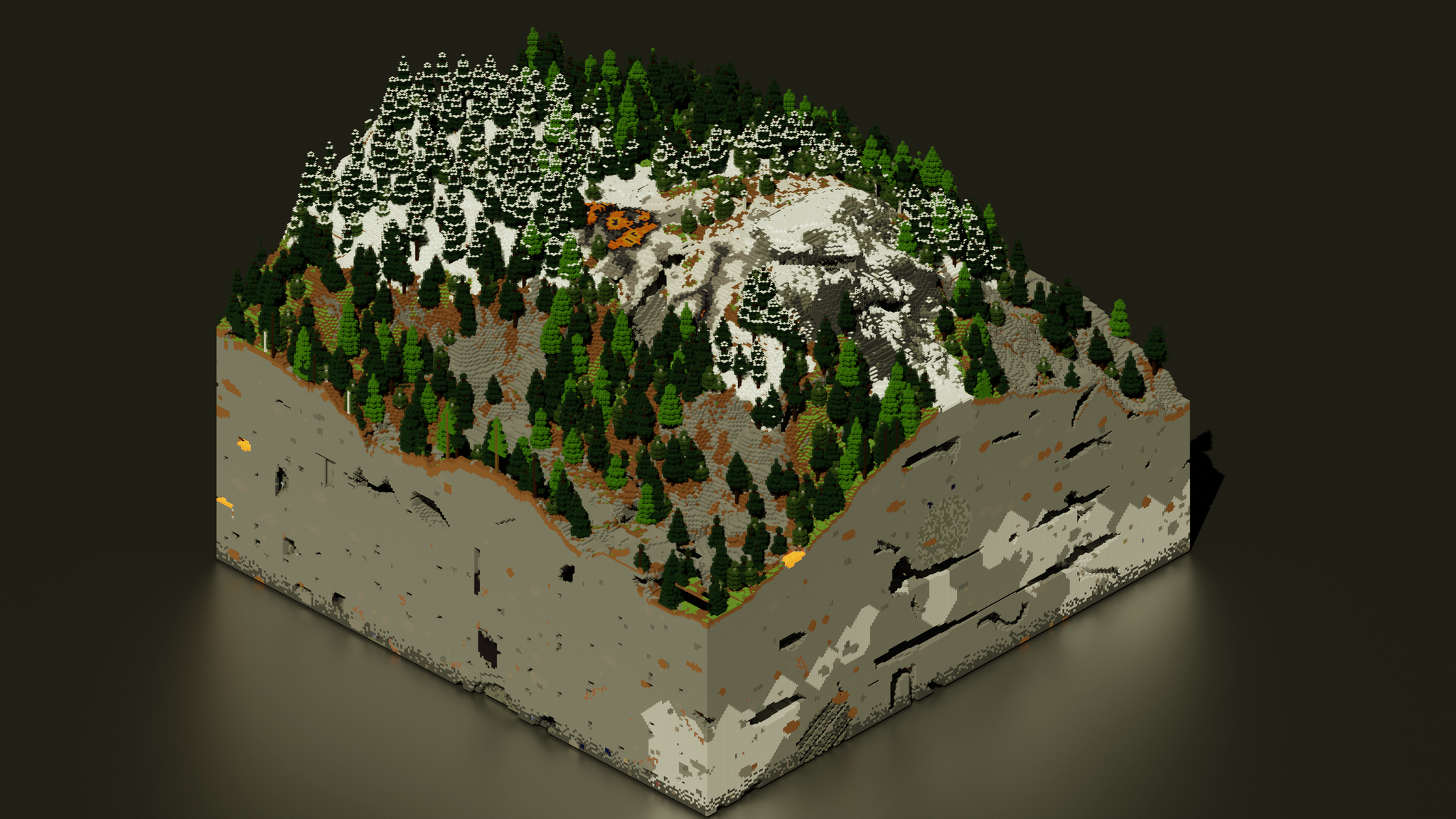 Cubic clippings - My, Screenshot, Computer games, Games, Minecraft, Blender, 3D modeling, Landscape, Video game, Longpost