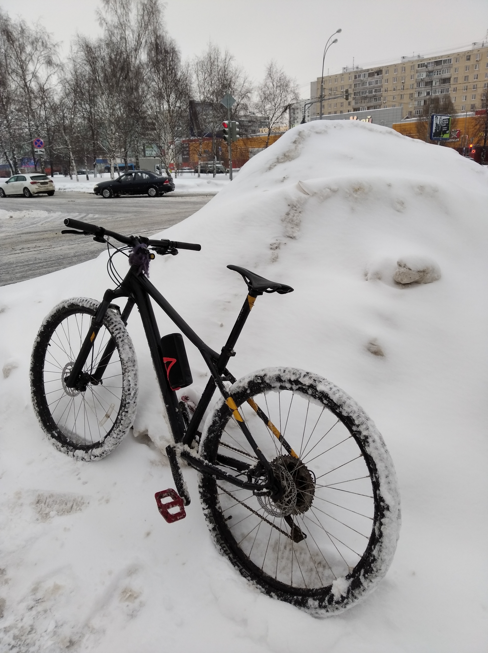 Bicycle prostrators - My, Winter, A bike, Snow, Longpost