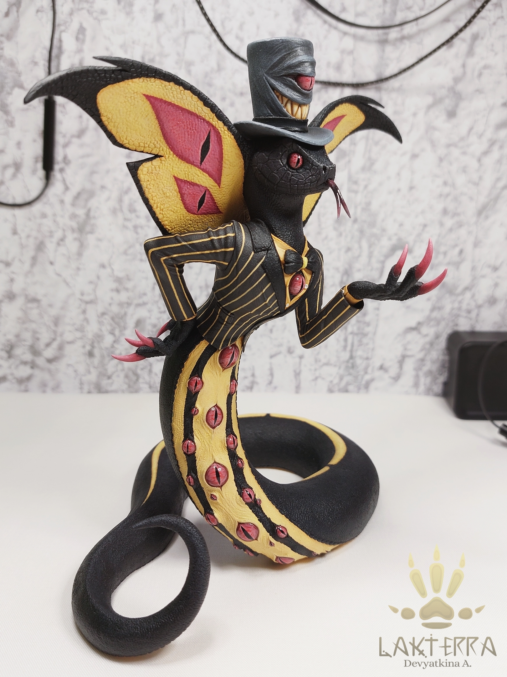 Sir Pentious - My, Longpost, Needlework without process, Handmade, With your own hands, Figurines, Hazbin Hotel, Demon