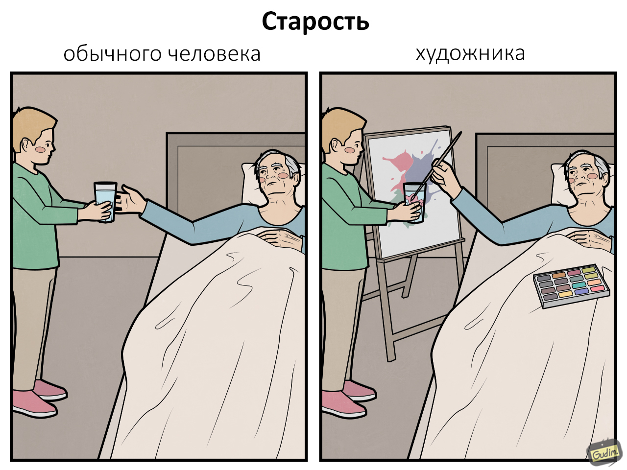 Старость - Моё, Gudim, Комиксы, Художник, Старость