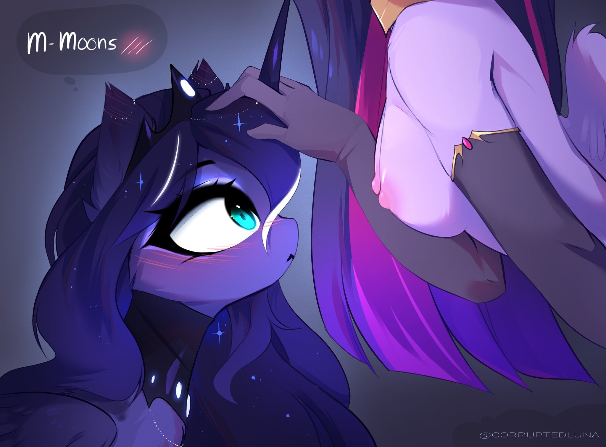 Mesmerized - NSFW, My little pony, Princess luna, Twilight sparkle, MLP Explicit, Anthro, MLP Suggestive, Magnaluna