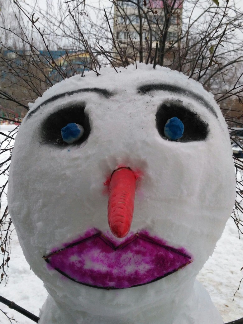 Unusual snowman - My, snowman, Winter, Longpost