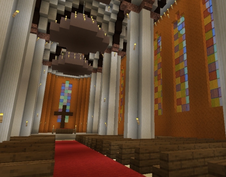 St. Valentine's Cathedral in Minecraft - My, Minecraft, The cathedral, Creation, Friday tag is mine, Temple, Architecture, Gothic, Europe, Catholic Church, Church, sights, Town, Computer games, The buildings