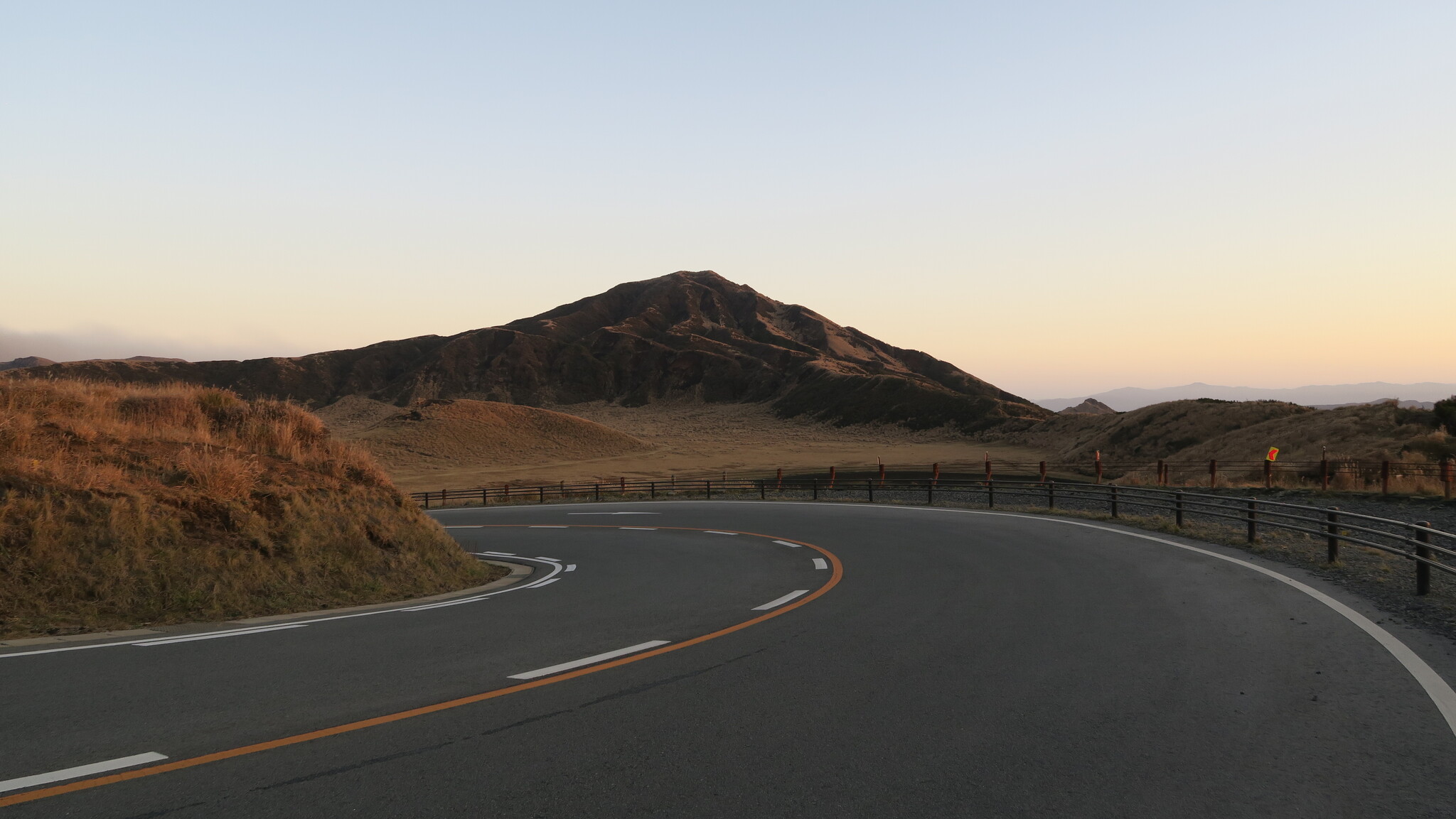 Aso, Japan - My, Japan, Travels, A train, Volcano, Road, Sunset, Landscape, The photo, Longpost, Aso Volcano