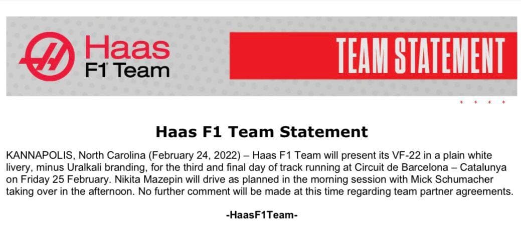 Haas will go without the Russian tricolor on the third day of testing - Formula 1, Race, Автоспорт