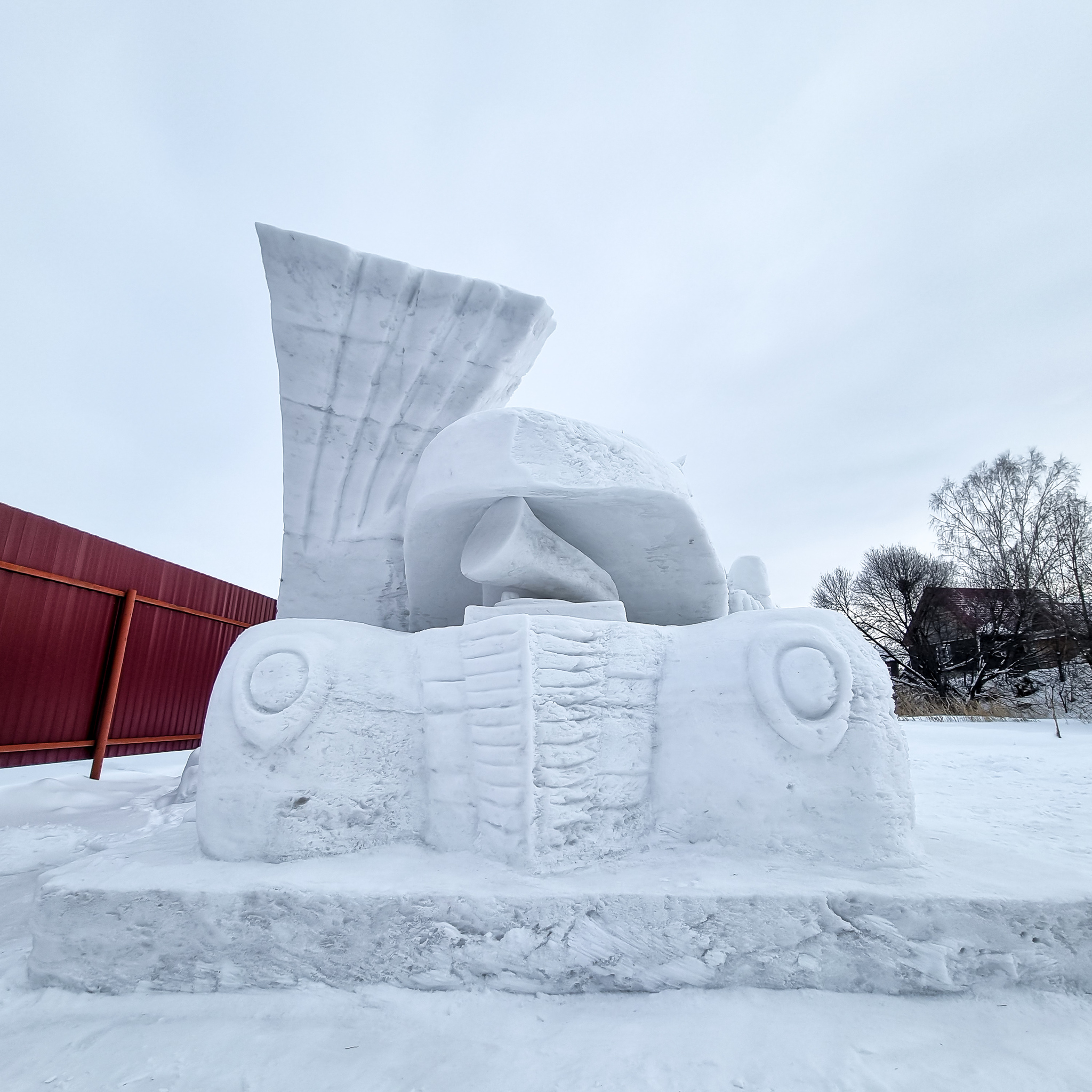 Snow sculpture - My, Sculpture, Winter fun, Creation, Snow figures, Surrealism, Longpost