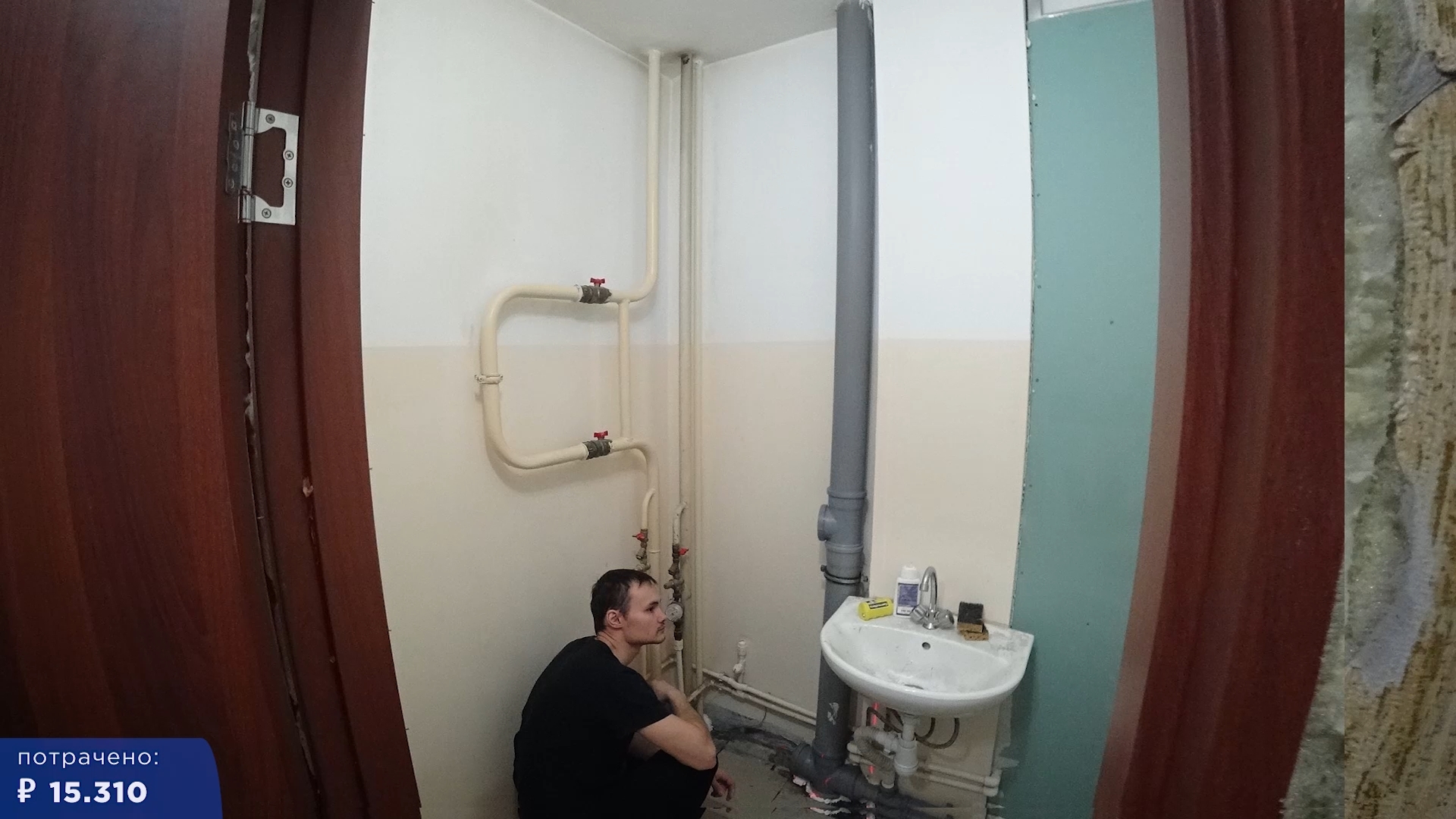 2.1 Bathroom renovation. Installation (Apartment renovation) - My, Longpost, Video, Bathroom renovation, Installation, Repair, With your own hands
