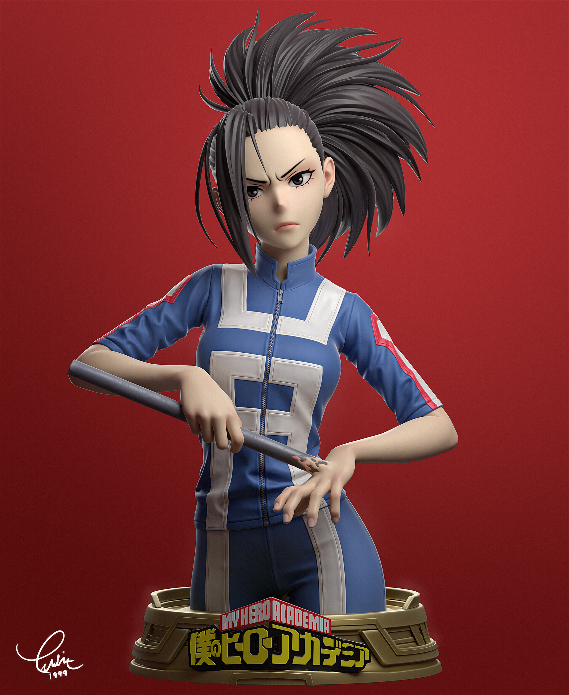 Momo Yaoyorozu - Арт, Аниме, Anime Art, Artstation, Blender, 3D, Boku no Hero Academia, Yaoyorozu Momo, Видео, Длиннопост, Yuditya Afandi