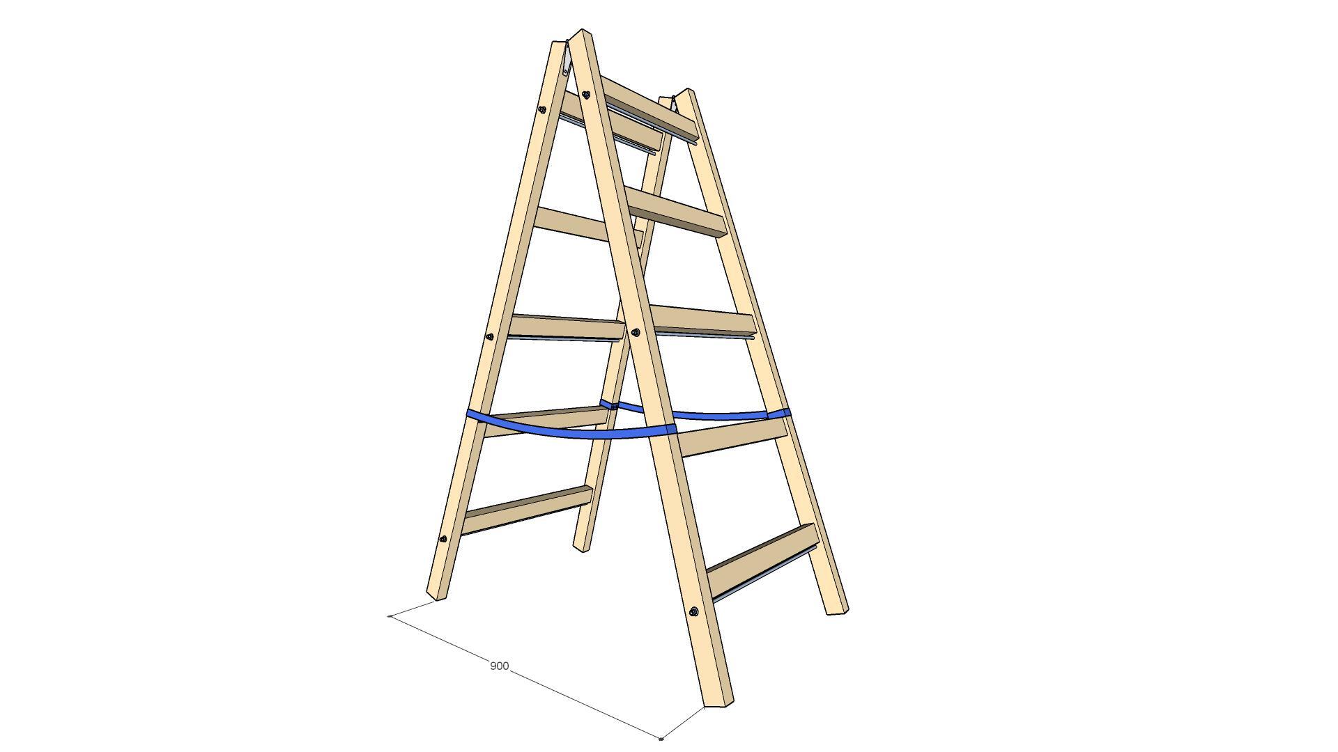 Stepladder with your own hands - My, Ladder, With your own hands, Wood products, SketchUp (program), Instructions, Woodworking, Longpost