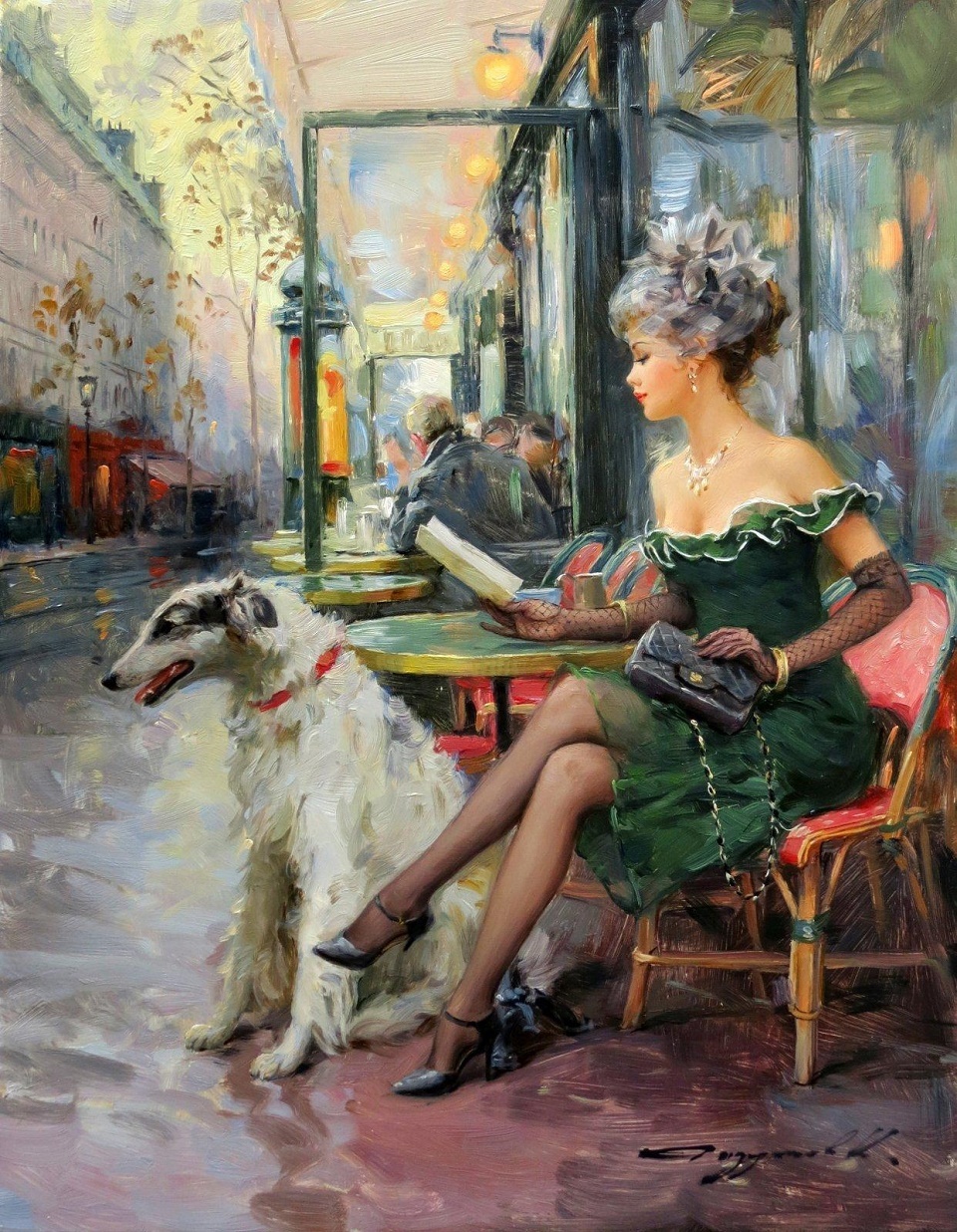 I suggest just enjoying the beauty in the paintings of Konstantin Razumov - Painting, Artist, Girls, Women, Paris, Dog, cat, beauty, Konstantin Razumov, Longpost