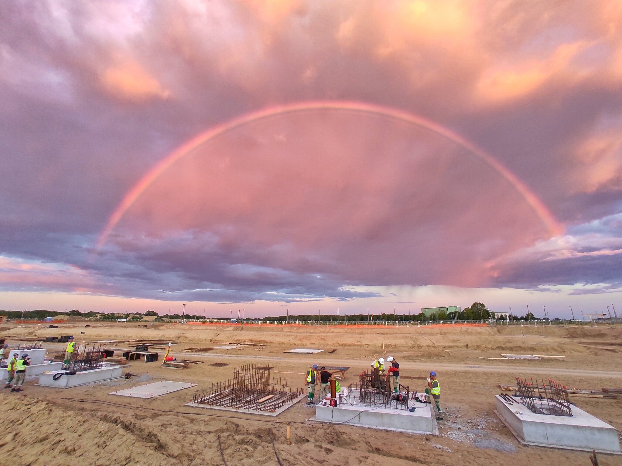 Rainbow - My, Rainbow, Construction, The photo, Hungary