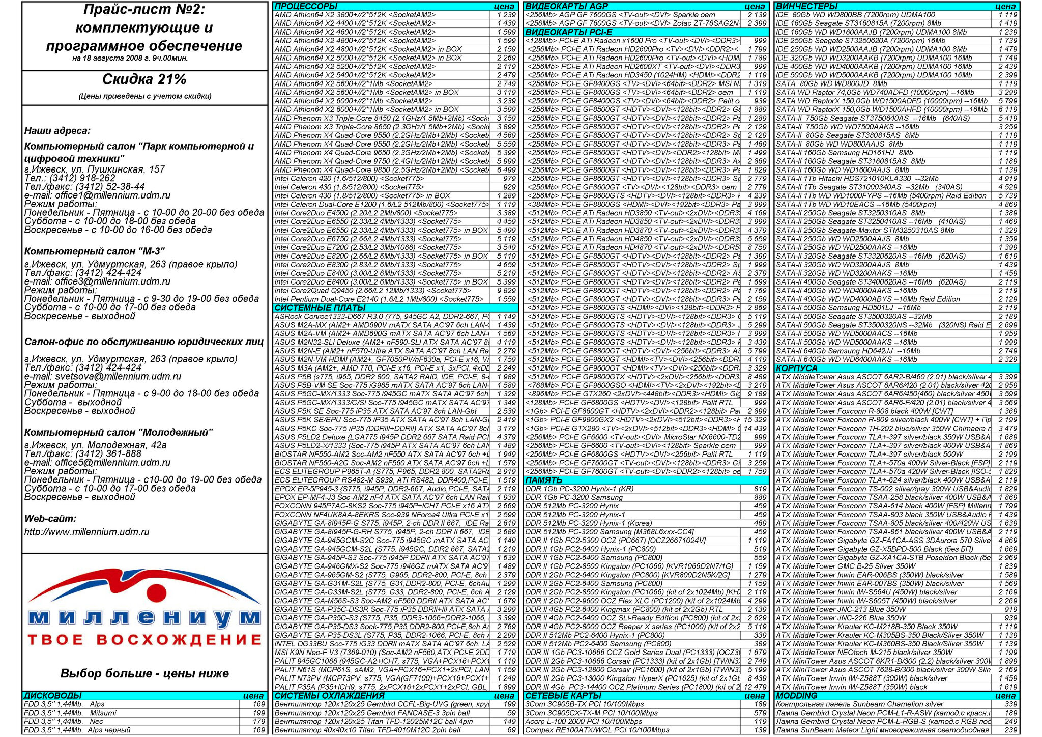 Прайс на компьютерную технику в 2008 году | Пикабу