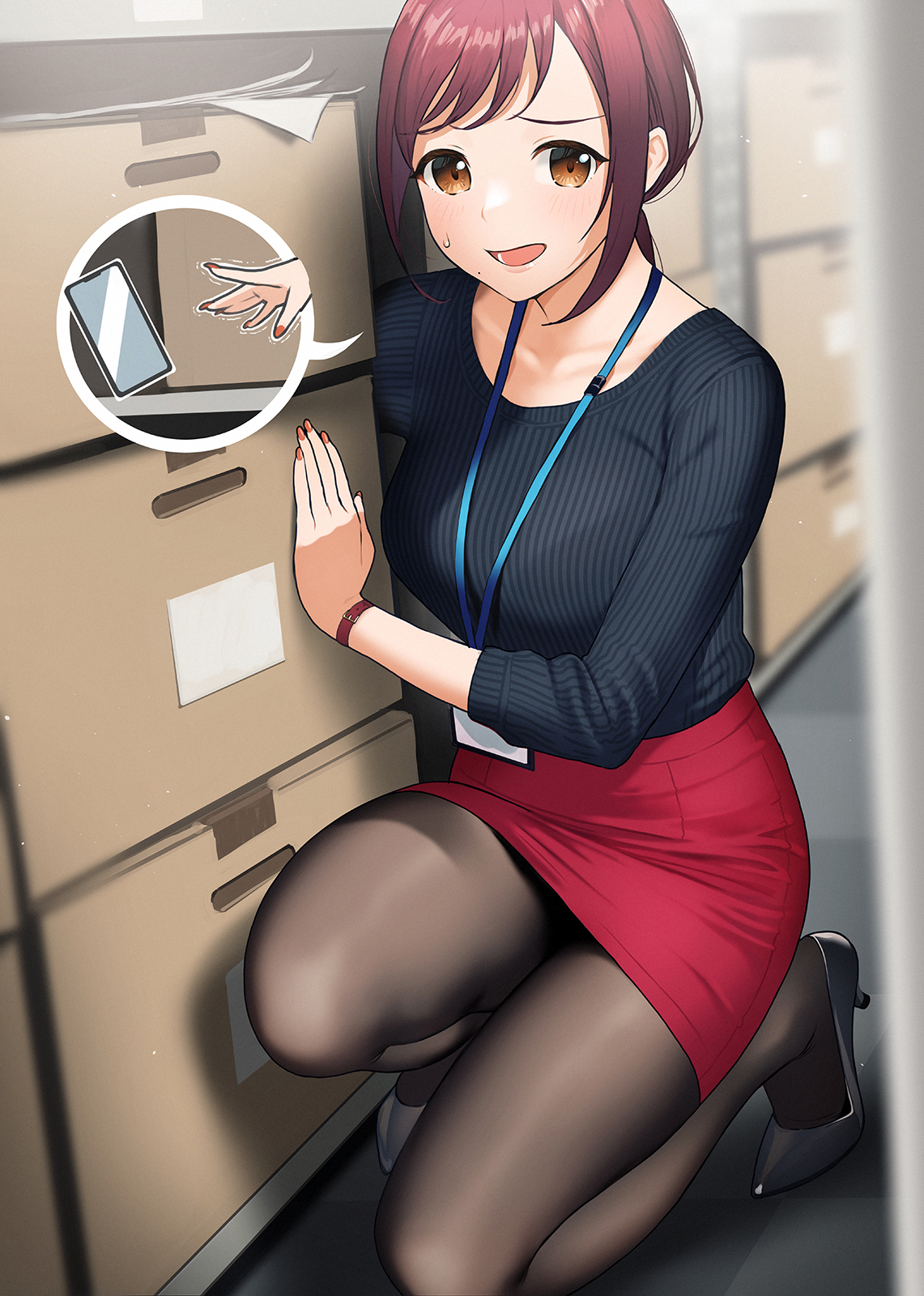 It came out awkward - Drawing, Girls, Office, Office workers, Doshimash0, Anime art, Art