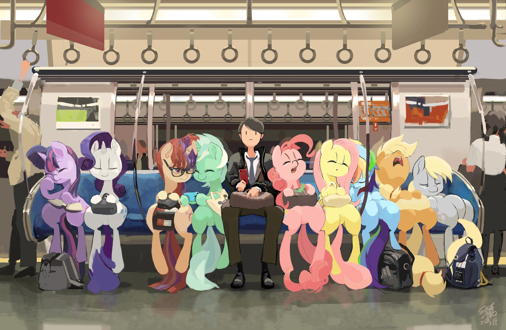 Hour of Ponk - My little pony, Derpy hooves, Applejack, Fluttershy, Pinkie pie, Dude, Lyra heartstrings, Moondancer, Rarity, Twilight sparkle, Metro