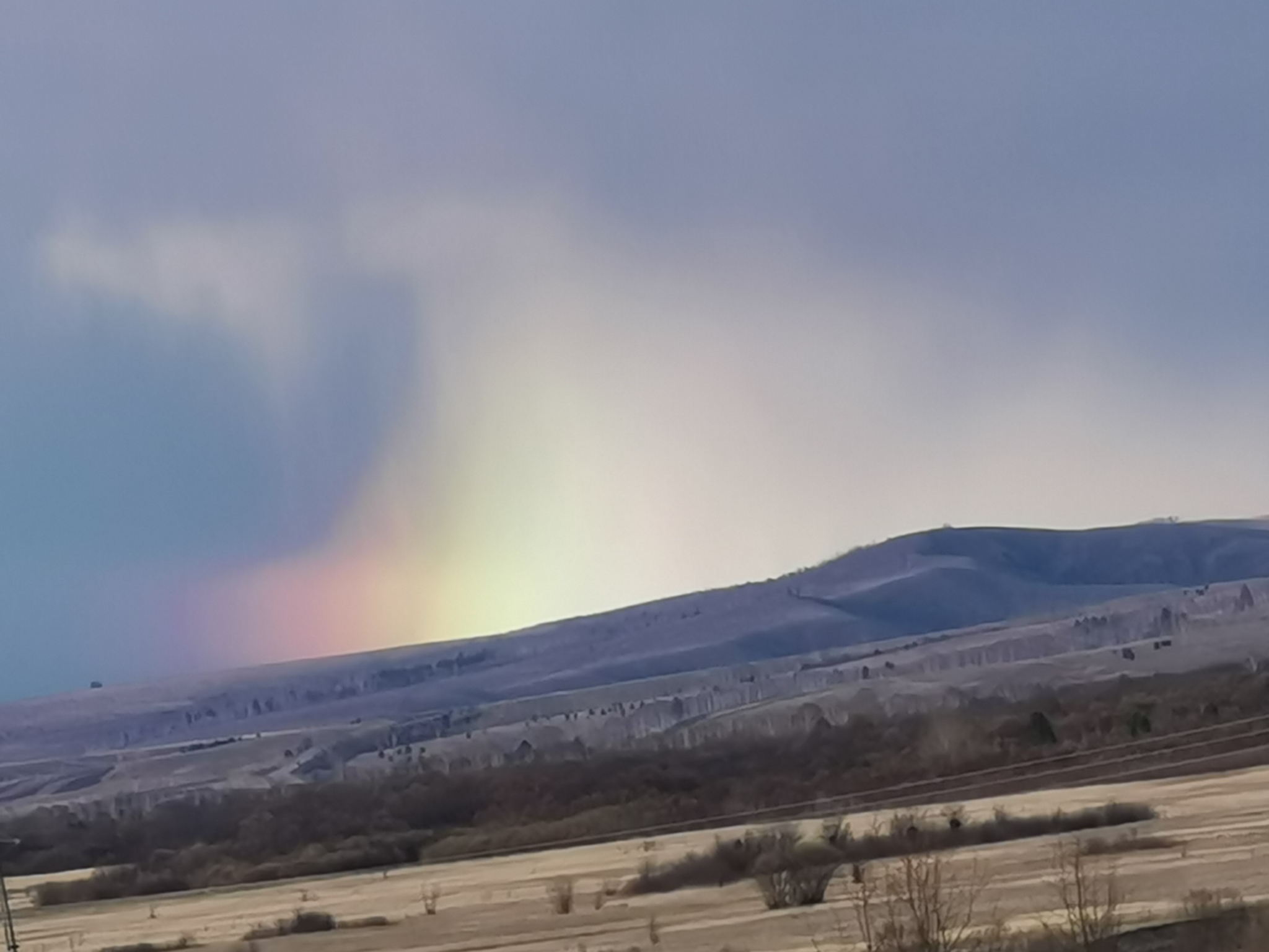 Cold Rainbow - Rainbow, Spring, Mobile photography, Cold, Transbaikalia