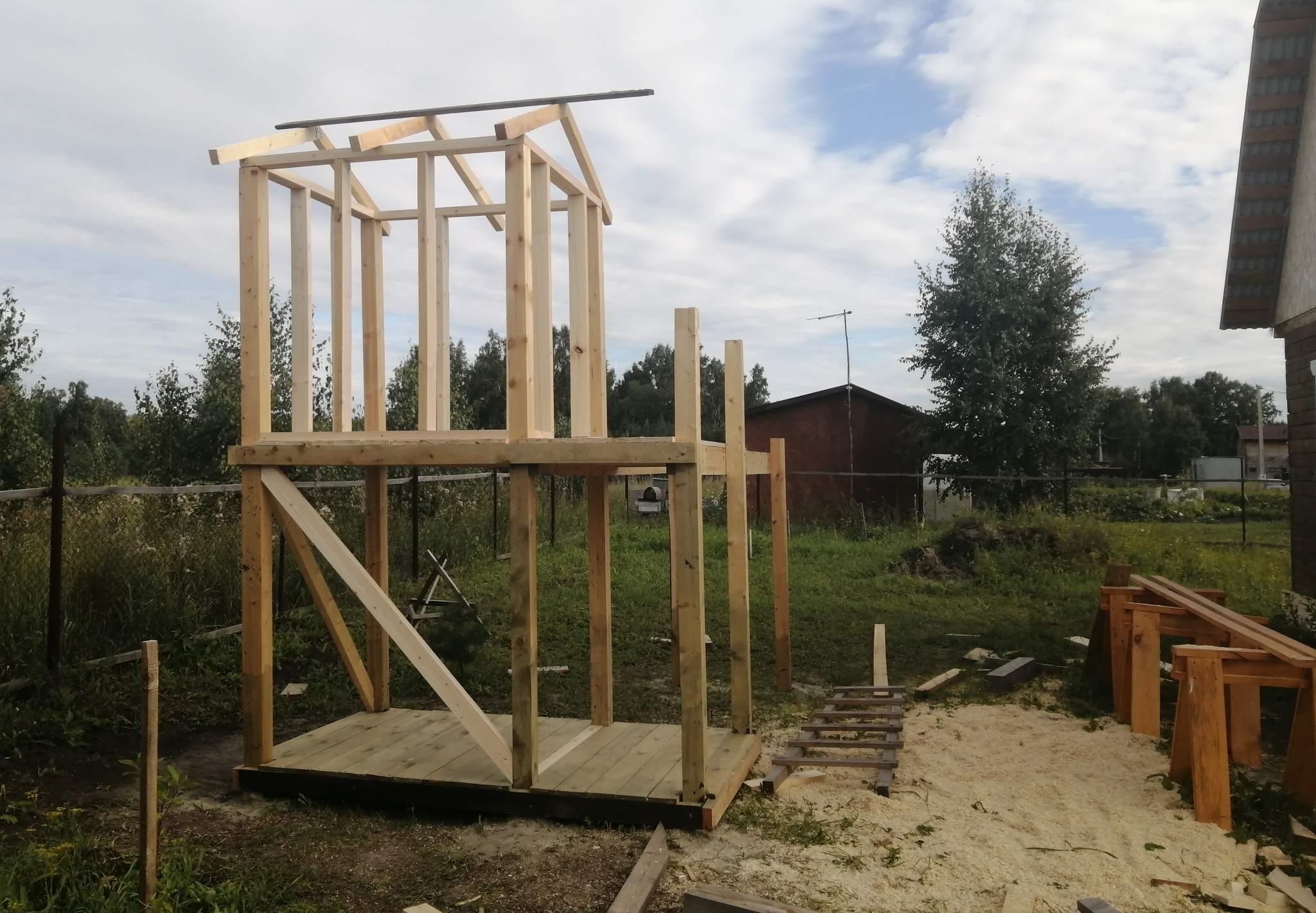 Children's playground in the country with your own hands - My, Construction, Woodworking, With your own hands, Dacha, Longpost, 