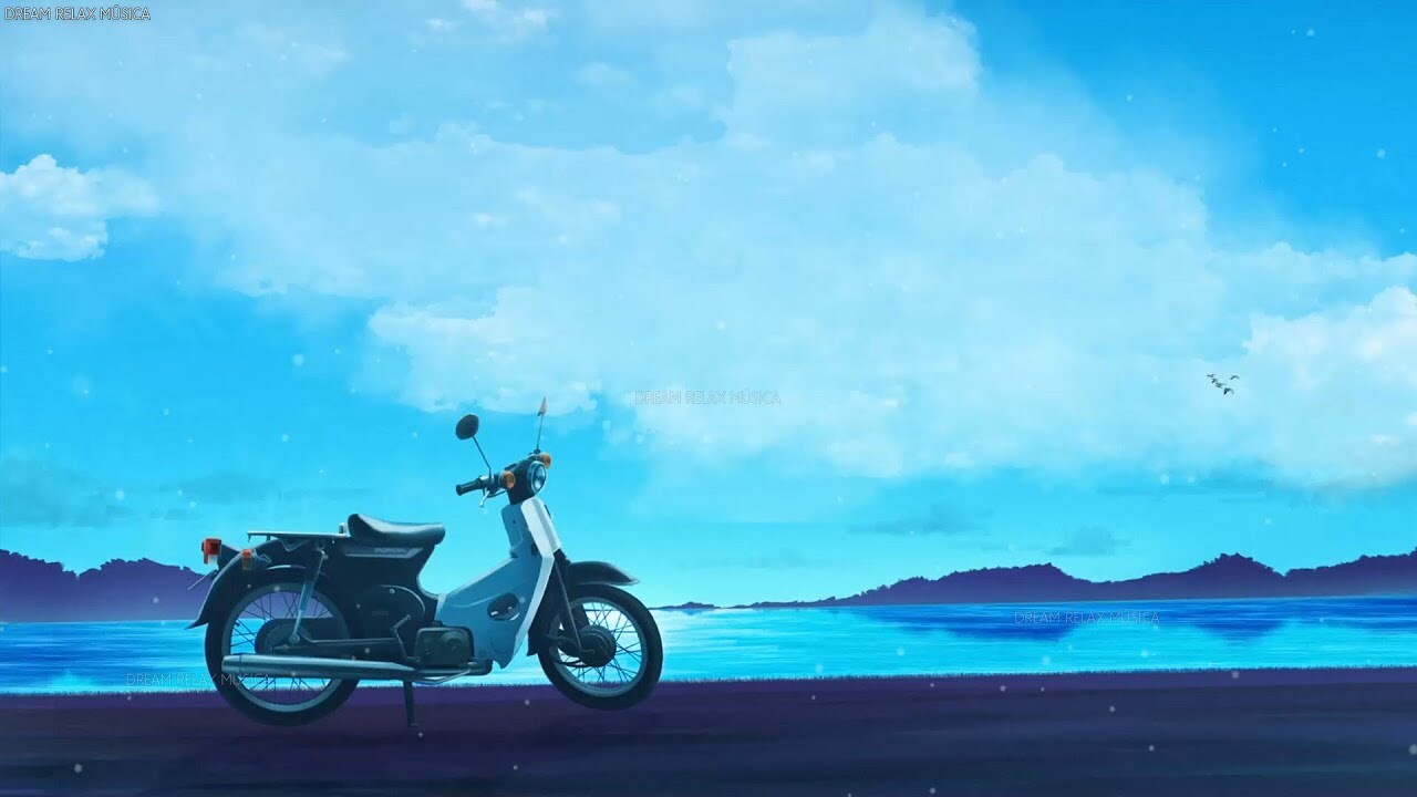 Romance of long roads - Art, Anime, Scooter, Anime art, 