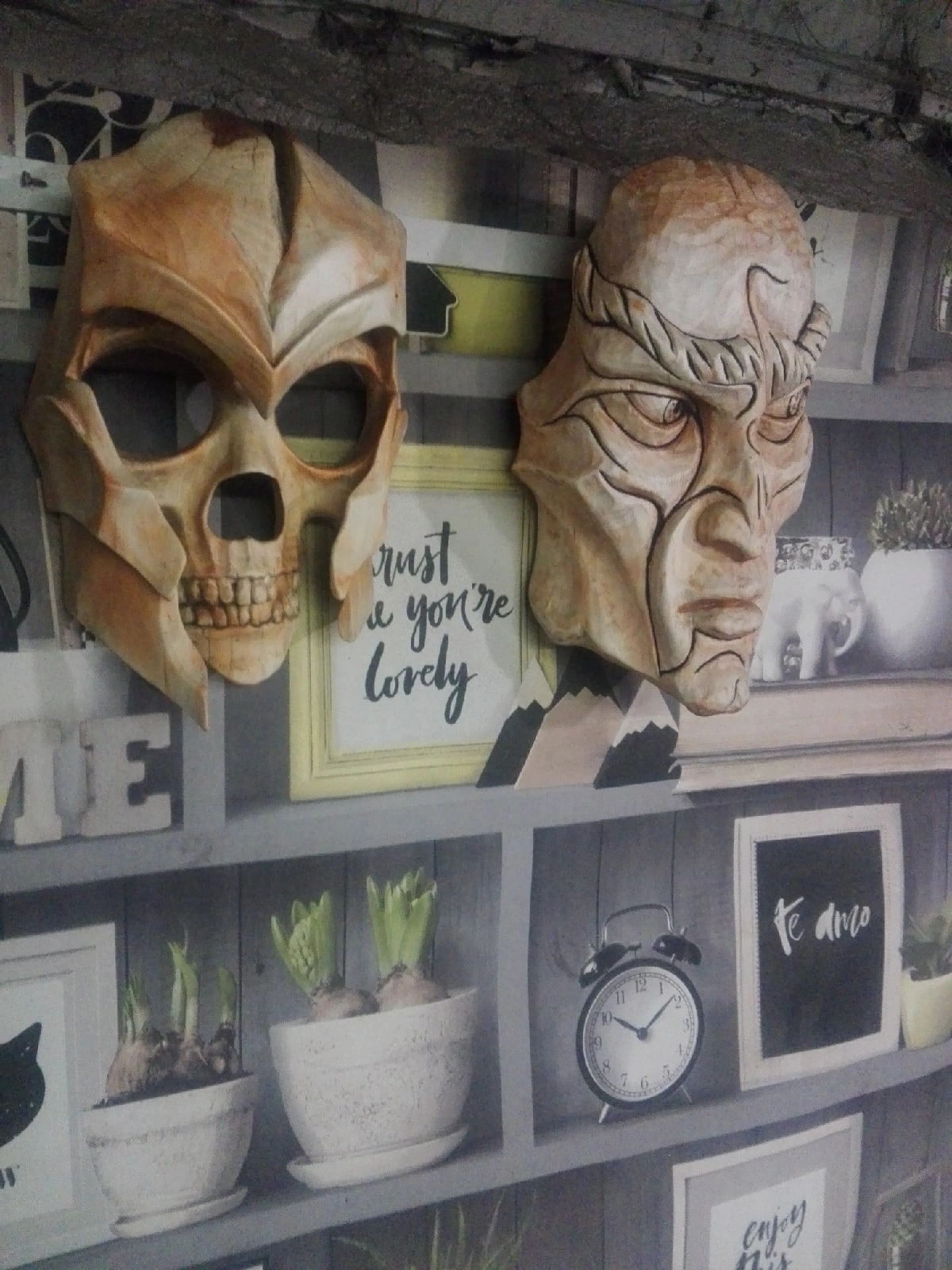 These are the masks. - My, Wood carving, Sculpture, Presents, Souvenirs, Tree, Handmade, Woodworking, Mask, Interior, Longpost