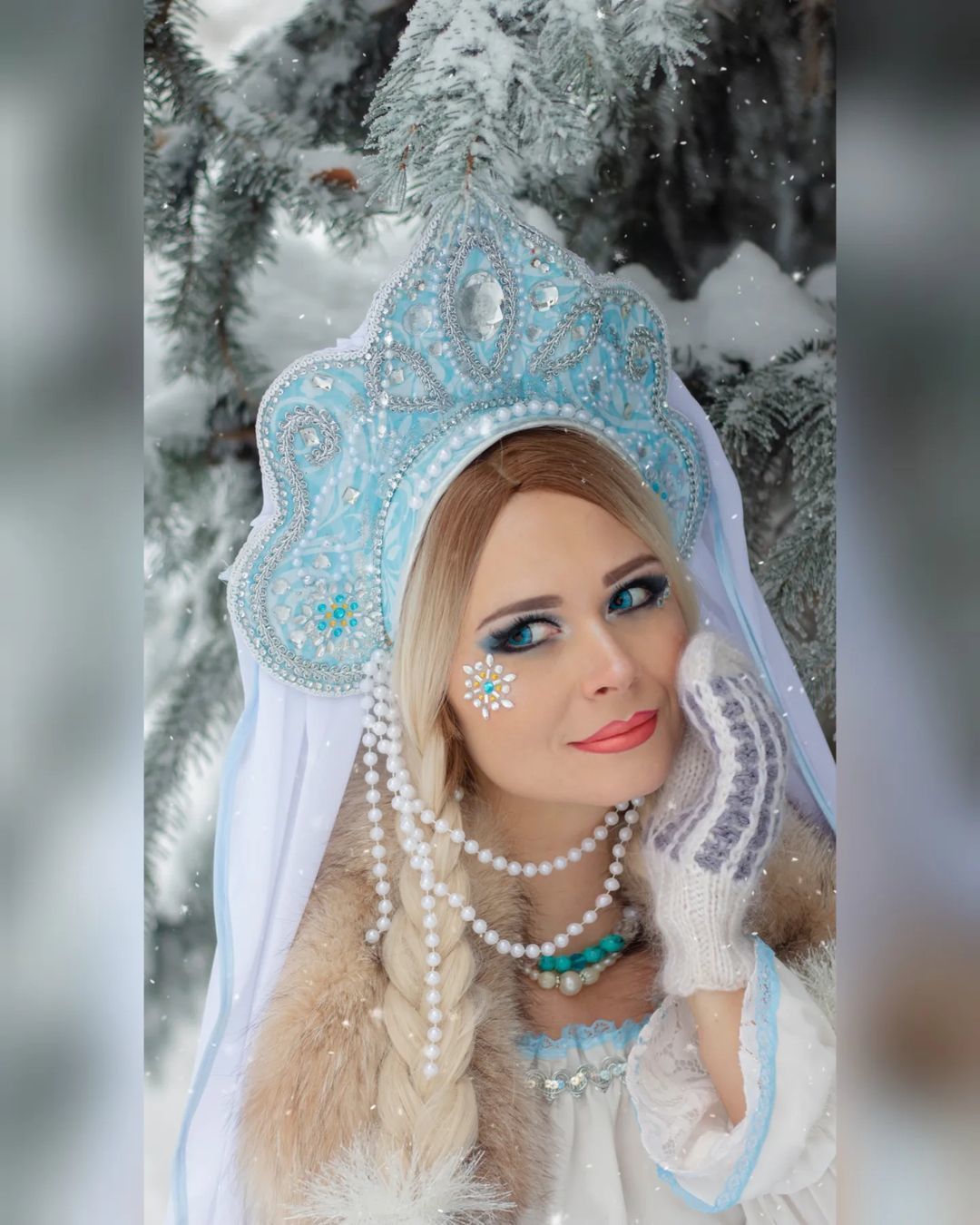 Winter Beauty - Girls, Cosplay, Kokoshnik, Winter, Russian soul, Longpost, 