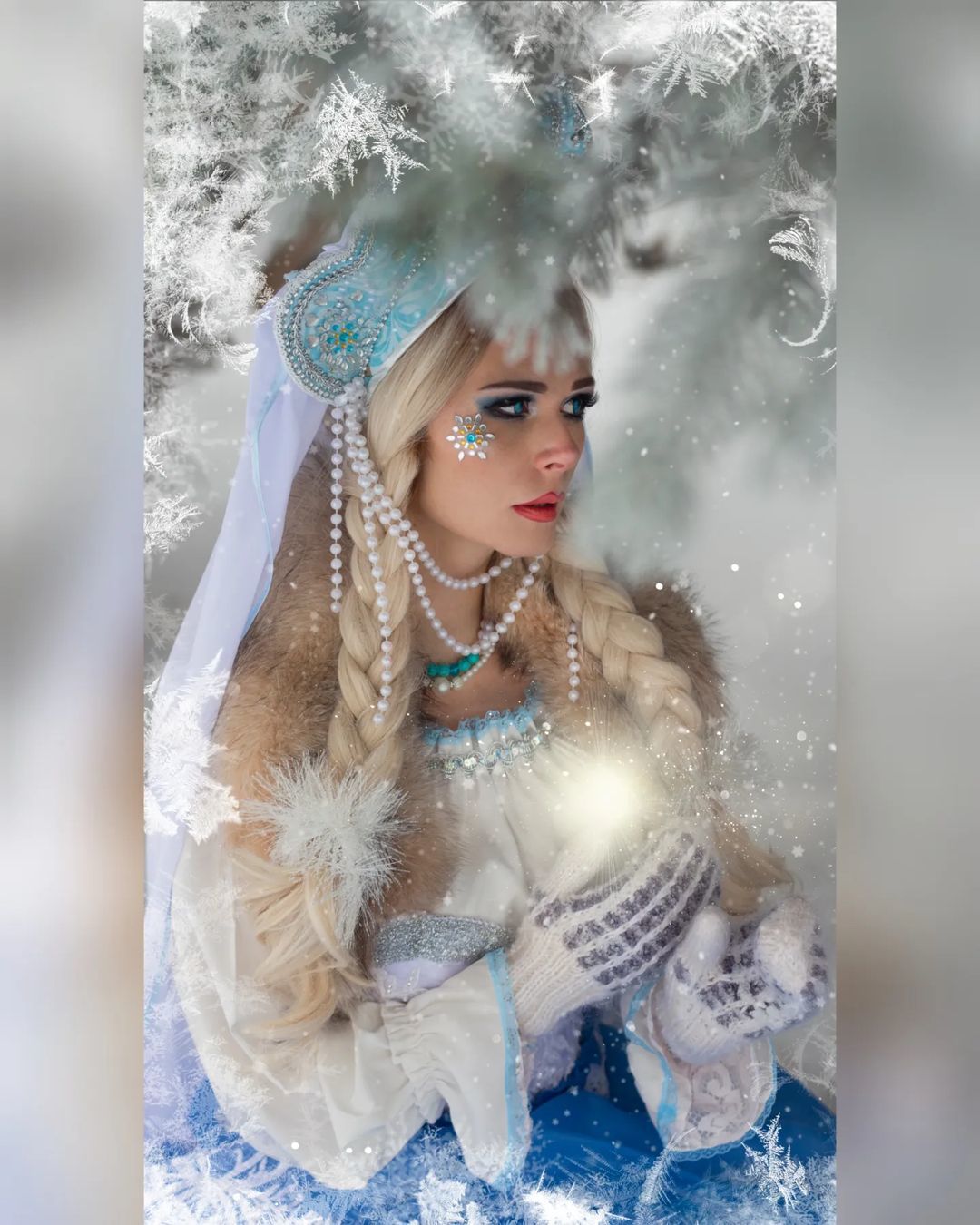 Winter Beauty - Girls, Cosplay, Kokoshnik, Winter, Russian soul, Longpost, 