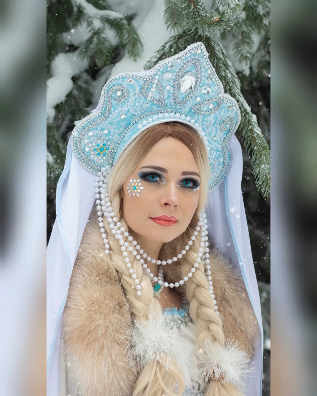 Winter Beauty - Girls, Cosplay, Kokoshnik, Winter, Russian soul, Longpost, 