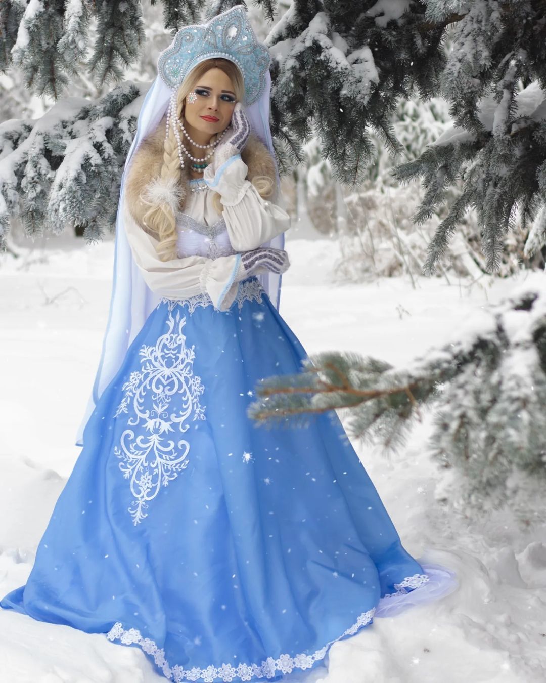 Winter Beauty - Girls, Cosplay, Kokoshnik, Winter, Russian soul, Longpost, 