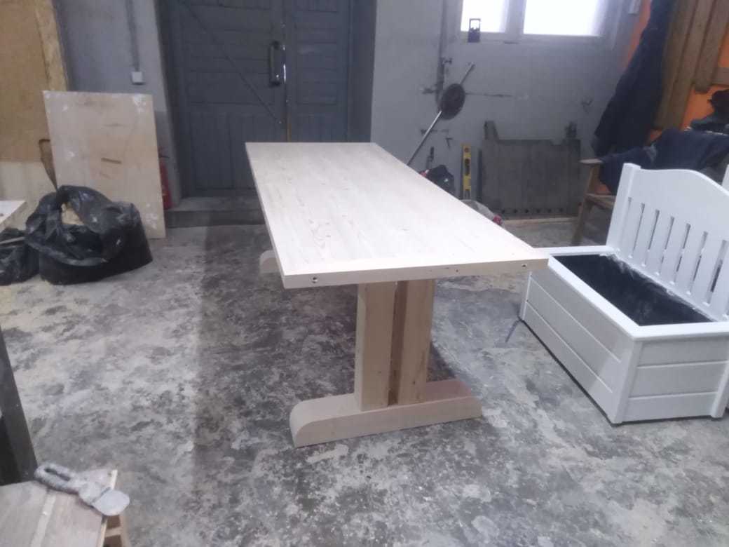 Dining set for veranda - My, Carpenter, Table, Wood products, Woodworking, Longpost, 