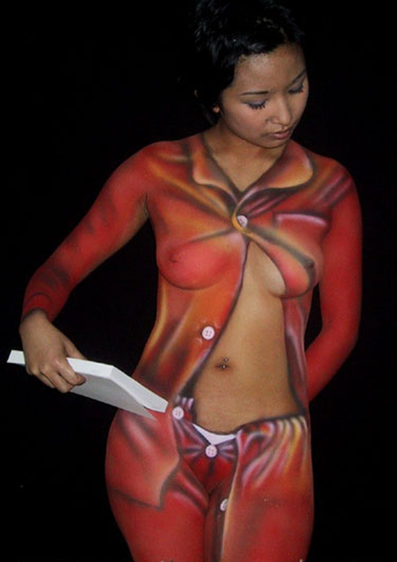 Body art - NSFW, Erotic, Girls, Boobs, Booty, Bodypainting, Longpost, Pubes