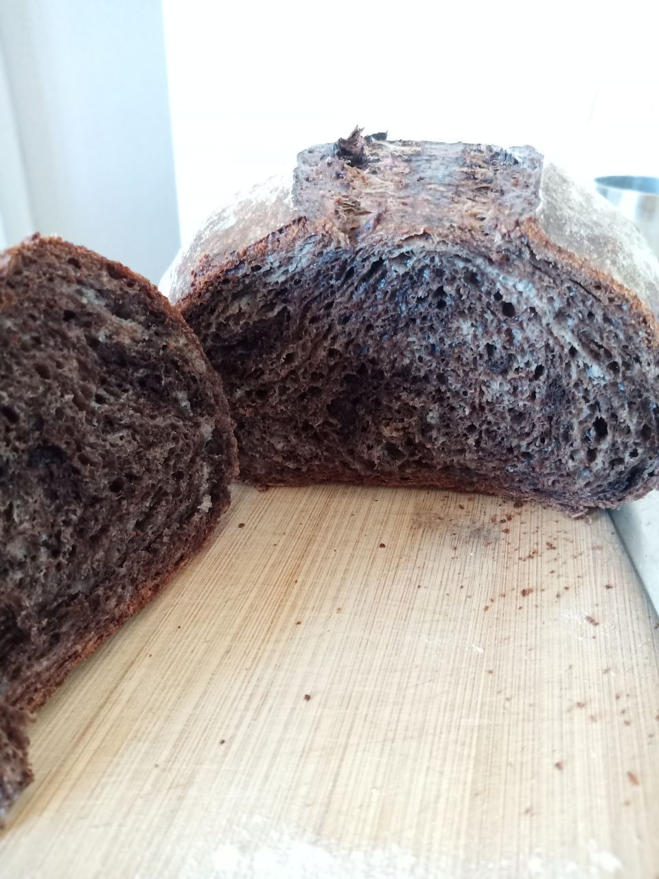 Chocolate bread - My, Sourdough, Bread, Cooking, Bakery products, Longpost, 