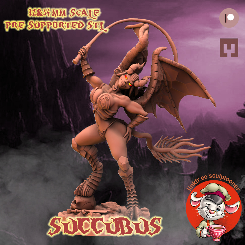 Succubus - miniature for 3D printing - My, Dungeons & dragons, Painting miniatures, 3D печать, World of warcraft, Warcraft, Miniature, Blizzard, Figurines, Craft, 3D modeling, Longpost, 