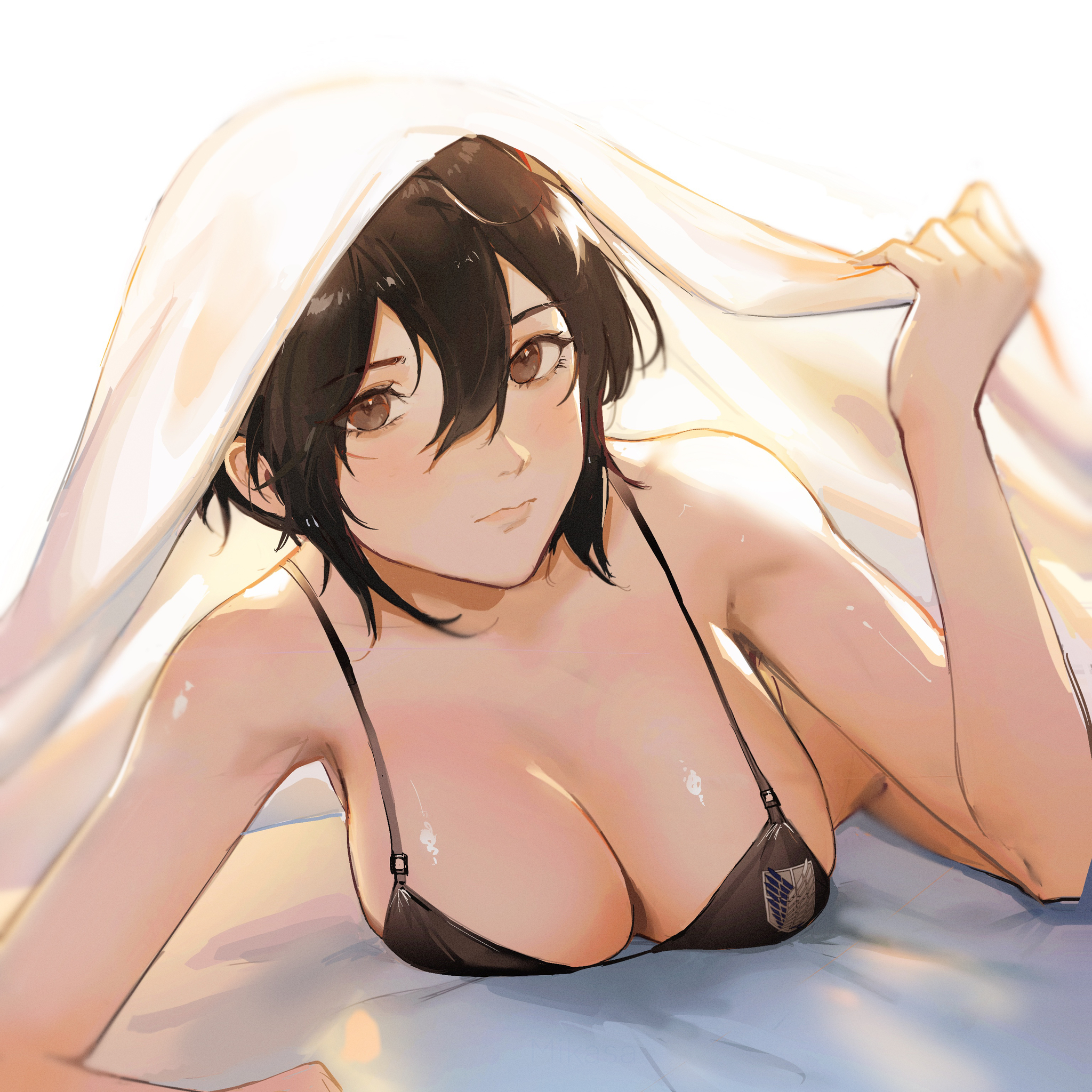 Mikasa - NSFW, Аниме, Anime Art, Mikasa Ackerman, Атака Титанов, Арт, Девушки, Сиськи