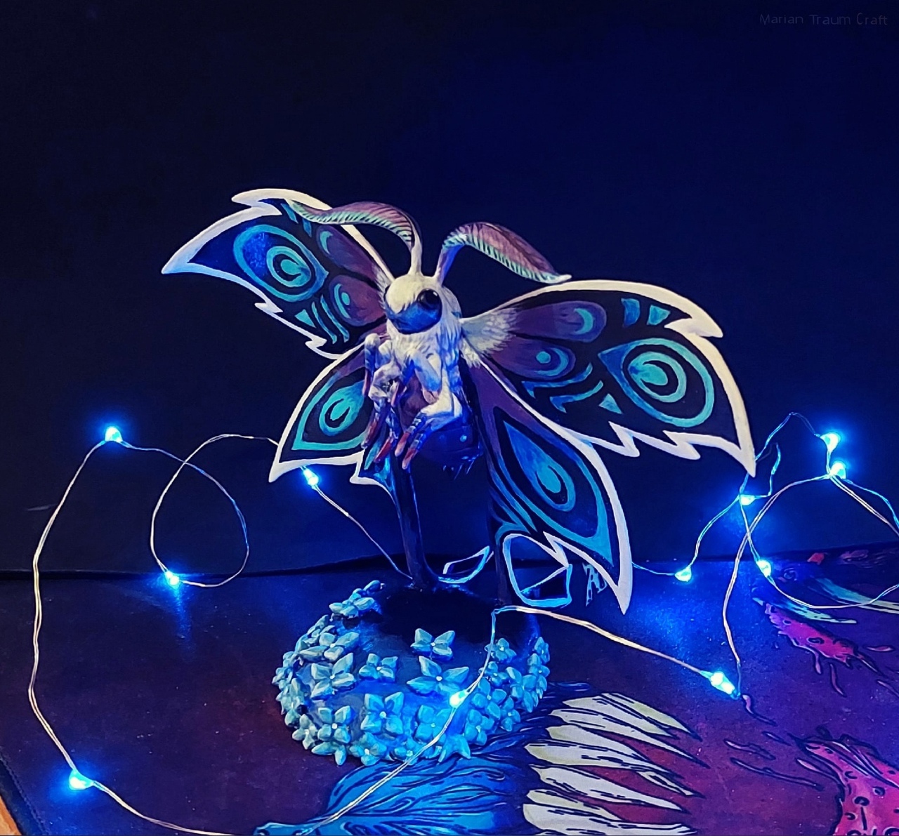 The Sparkling Ardenveld Moth from World of Warcraft - My, Figurines, Needlework, Handmade, Лепка, With your own hands, World of warcraft, Games, Craft, Polymer clay, Fantasy, Creation, Art, Butterfly, Butterfly, Needlework with process, Video, Longpost, 