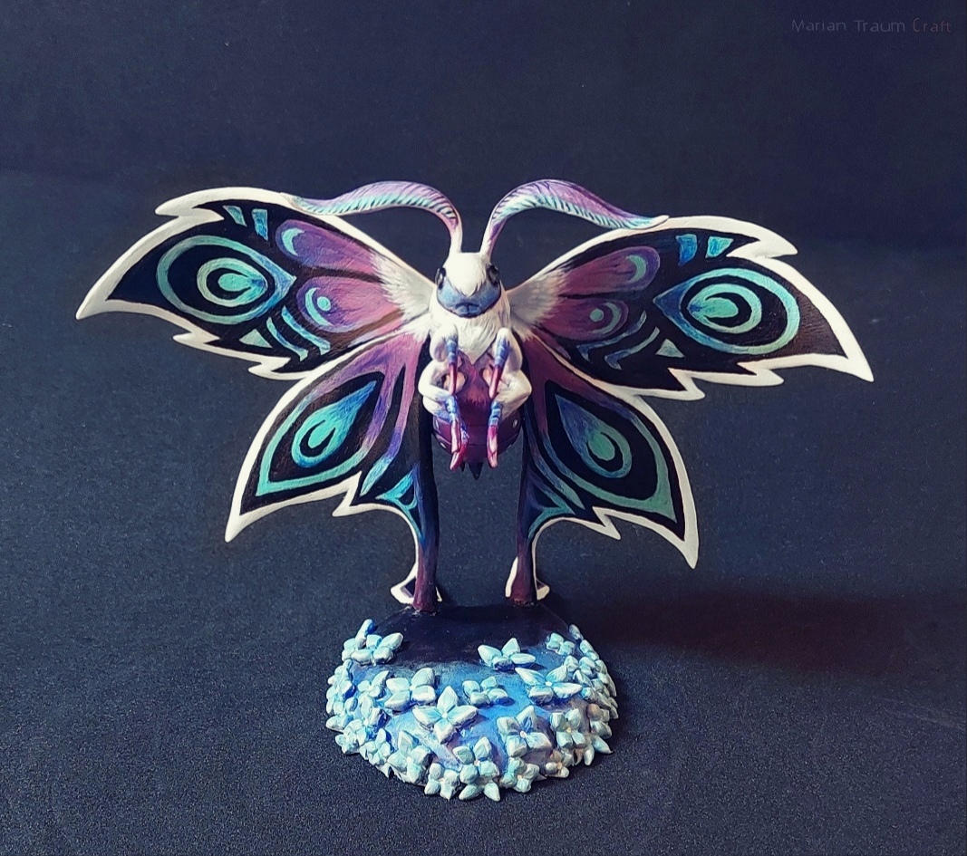 The Sparkling Ardenveld Moth from World of Warcraft - My, Figurines, Needlework, Handmade, Лепка, With your own hands, World of warcraft, Games, Craft, Polymer clay, Fantasy, Creation, Art, Butterfly, Butterfly, Needlework with process, Video, Longpost, 