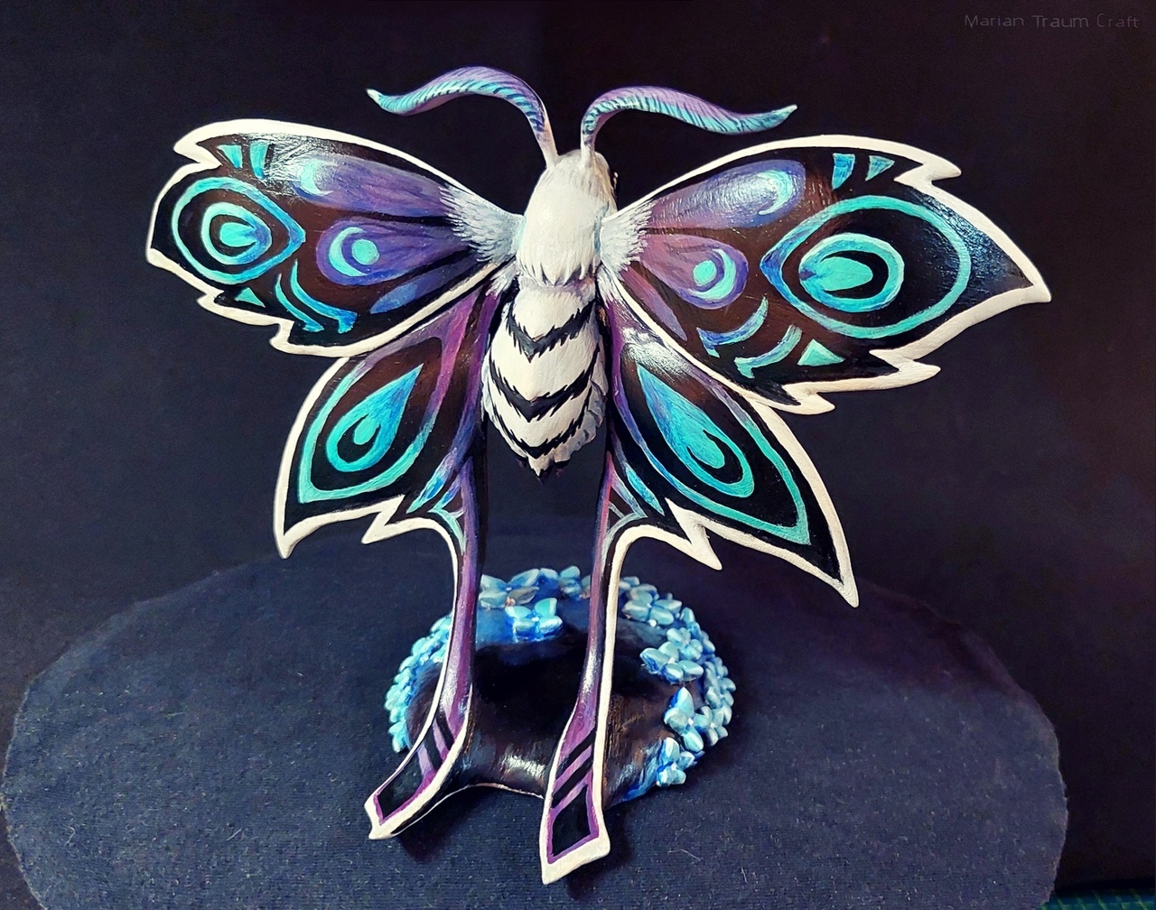 The Sparkling Ardenveld Moth from World of Warcraft - My, Figurines, Needlework, Handmade, Лепка, With your own hands, World of warcraft, Games, Craft, Polymer clay, Fantasy, Creation, Art, Butterfly, Butterfly, Needlework with process, Video, Longpost, 