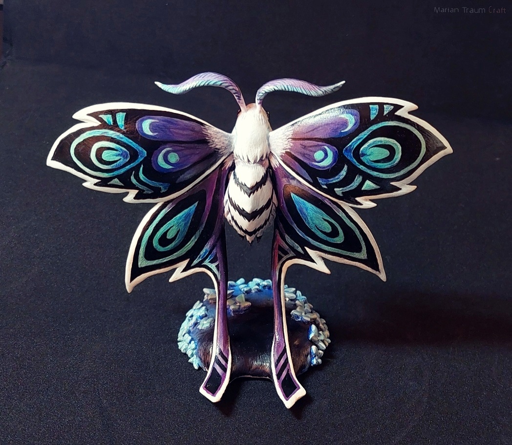 The Sparkling Ardenveld Moth from World of Warcraft - My, Figurines, Needlework, Handmade, Лепка, With your own hands, World of warcraft, Games, Craft, Polymer clay, Fantasy, Creation, Art, Butterfly, Butterfly, Needlework with process, Video, Longpost, 