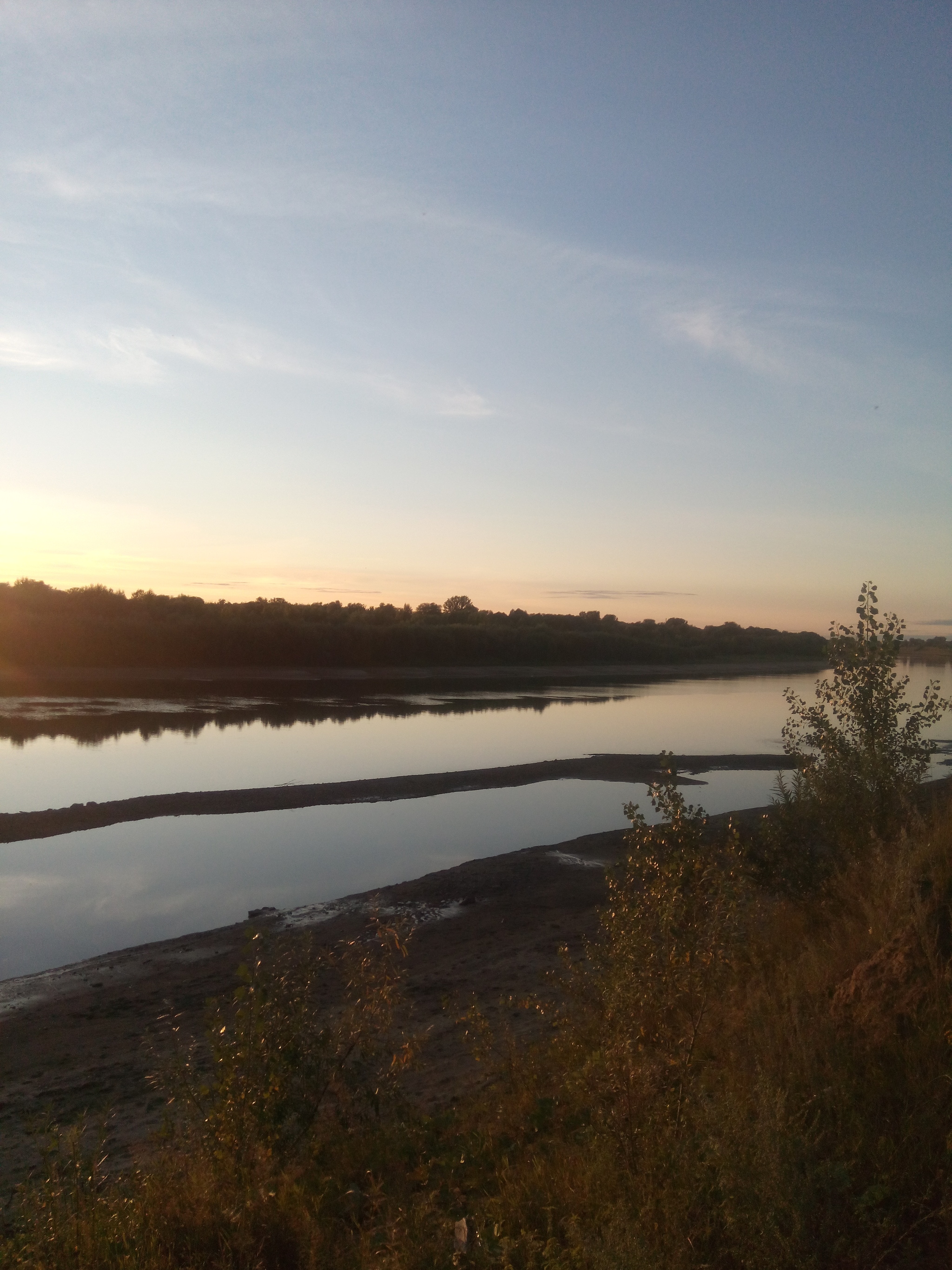 On the shore in a Siberian village) - My, beauty of nature, River, Sunset, Longpost, 