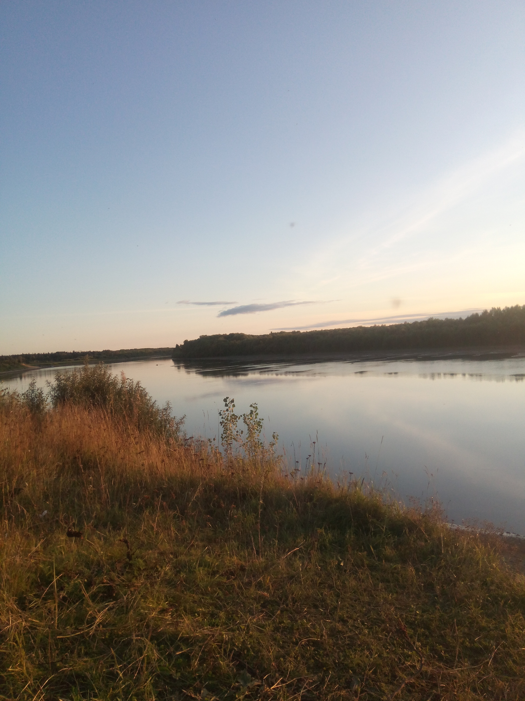 On the shore in a Siberian village) - My, beauty of nature, River, Sunset, Longpost, 