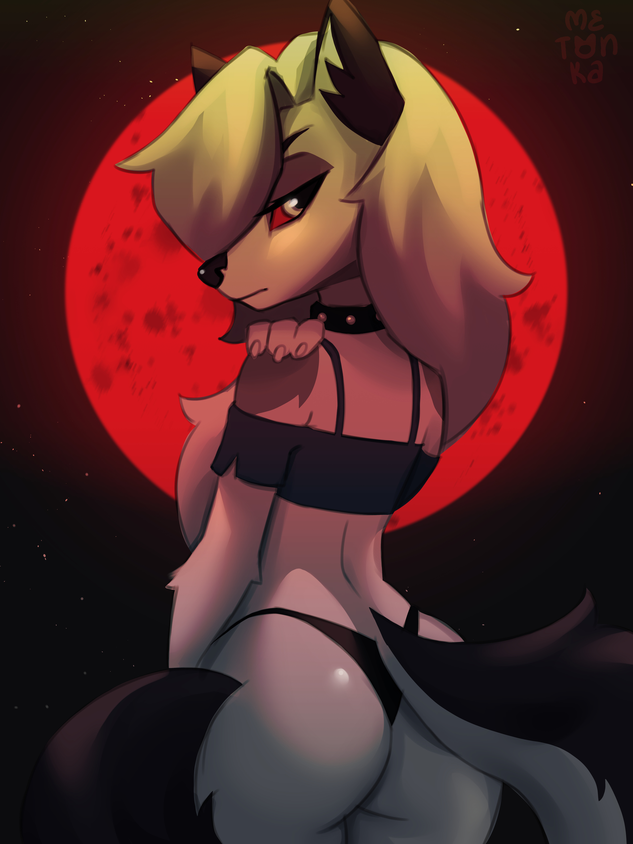 Red Moon - NSFW, Furry, Anthro, Art, Furry edge, Furry canine, Metonka, Loona, Helluva boss