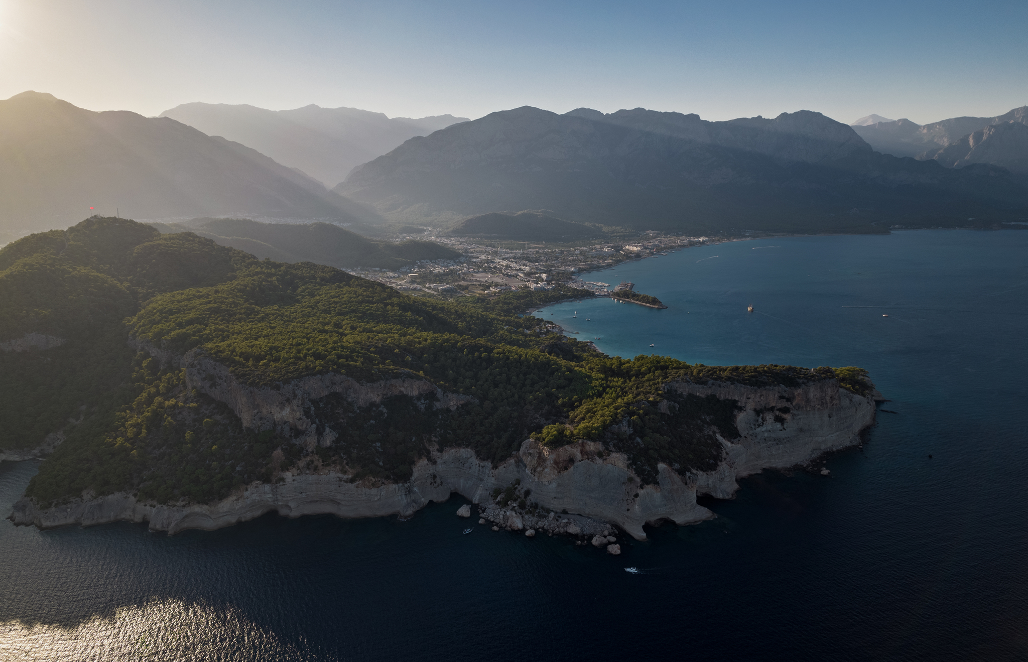 Sunset near the Turkish city of Kemer - My, Landscape, Nature, Aerial photography, Sunset, Turkey, Kemer, Antalya, 