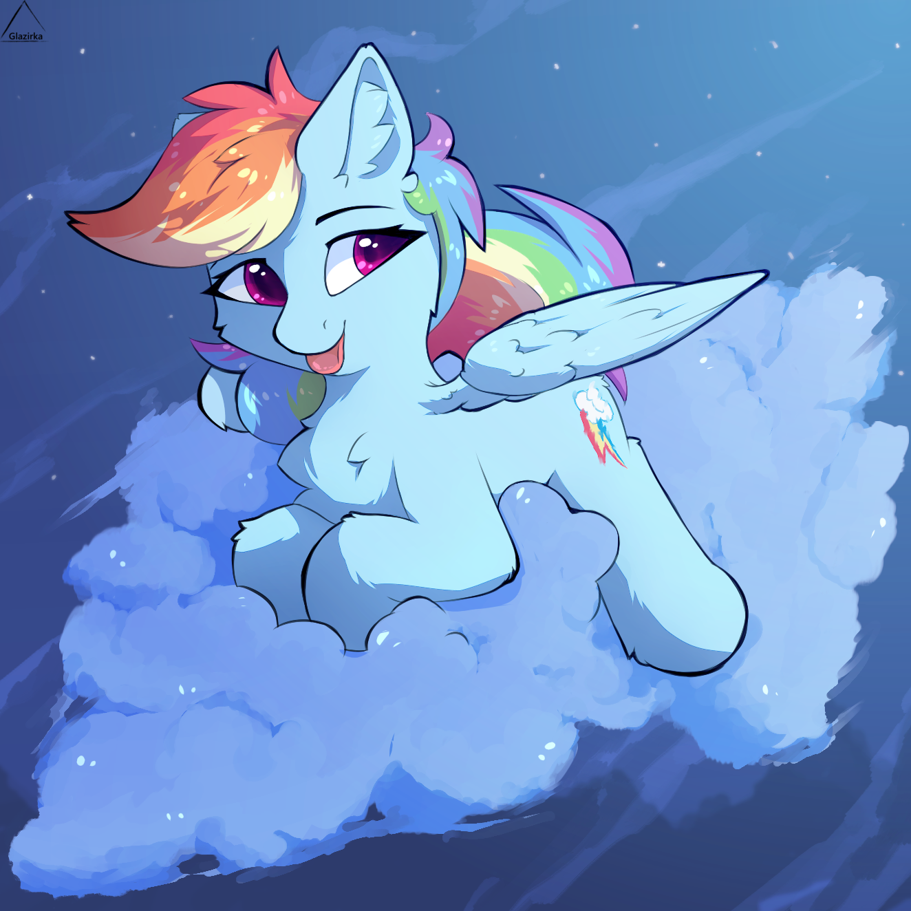 Dashka in Heaven - My little pony, Rainbow dash, , Glazirka