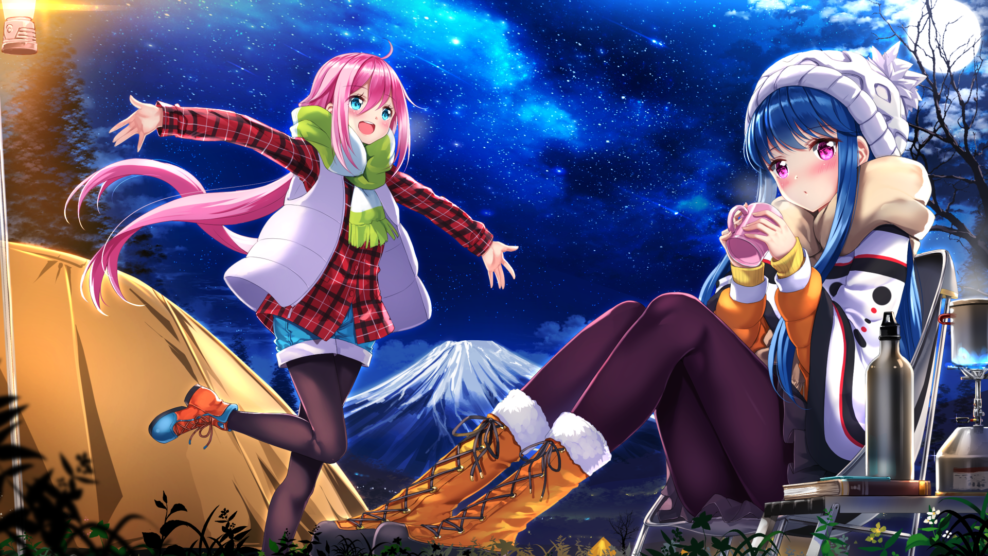 Outdoor camp - Anime art, Anime, Kagamihara nadeshiko, Shima Rin, Yuru camp, 