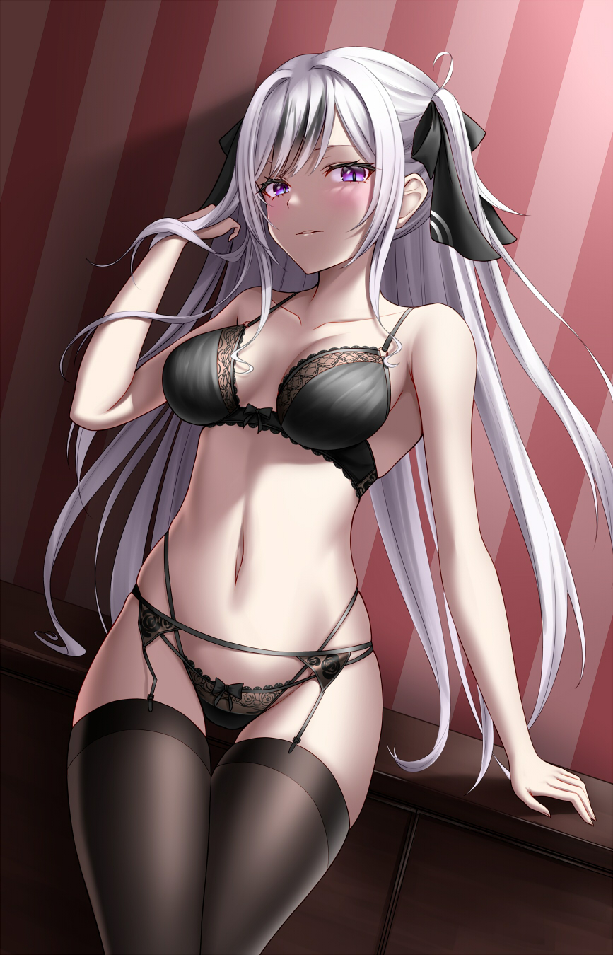 Elbe - NSFW, Anime, Anime art, Azur lane, , Elbe, Stockings, Underwear