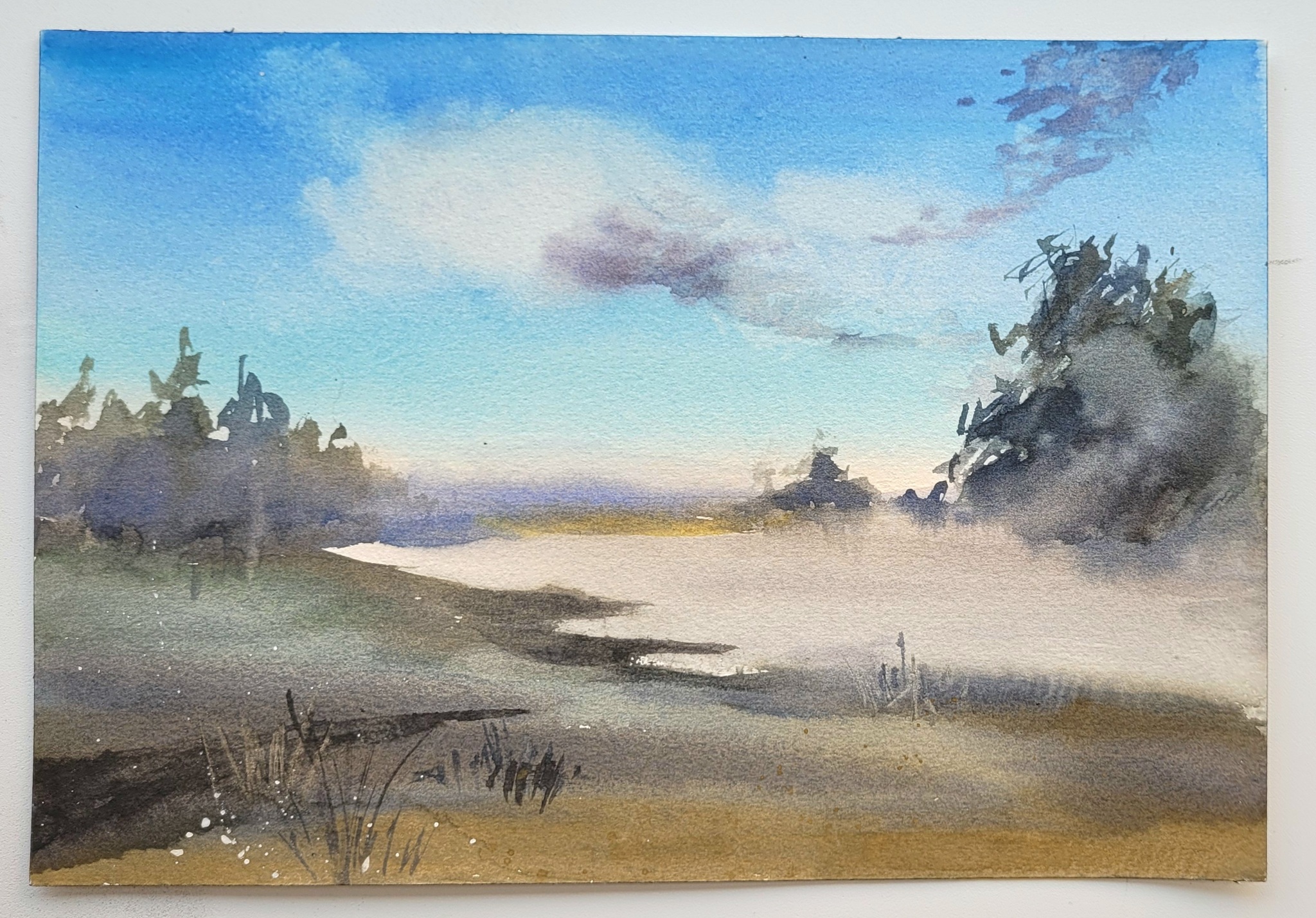 Landscape - Watercolor, Painting, Landscape, Art, Nature, , My